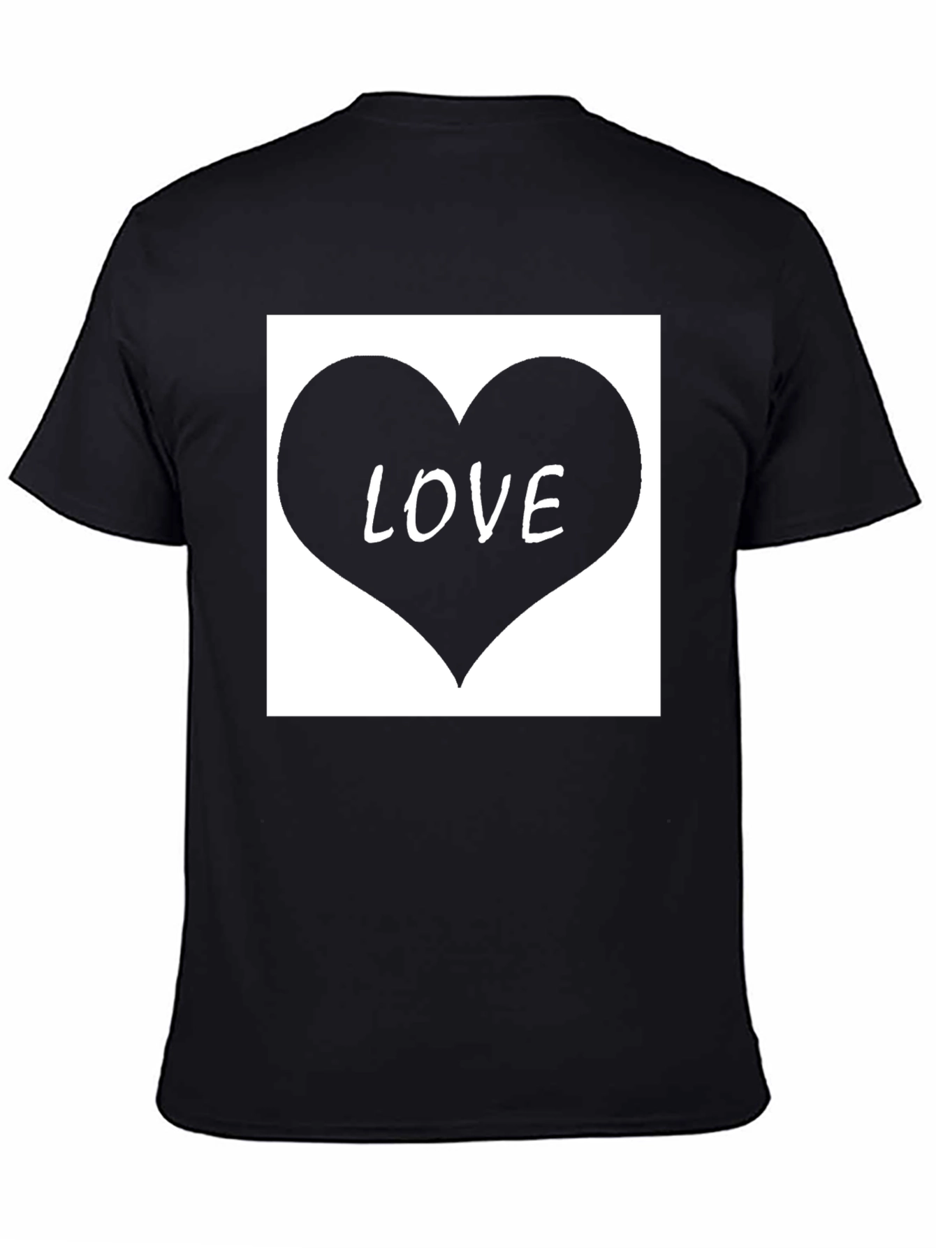 Love Heart Graphic Tee - Black Casual T-Shirt