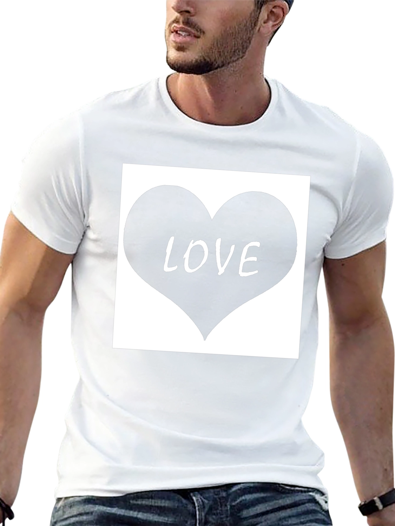 Love Heart Graphic Tee - Black Casual T-Shirt