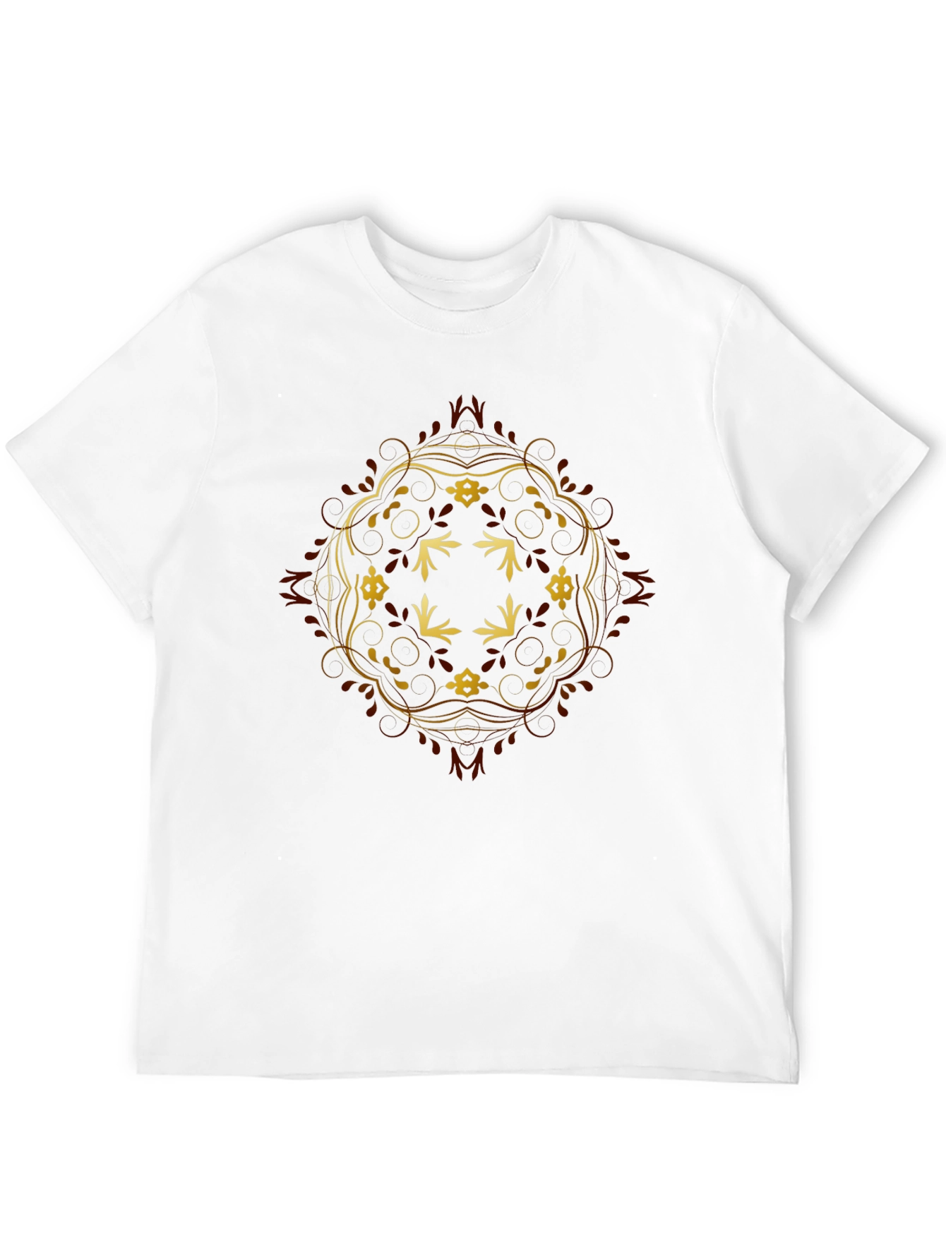 Golden Mandala Graphic Black T-Shirt