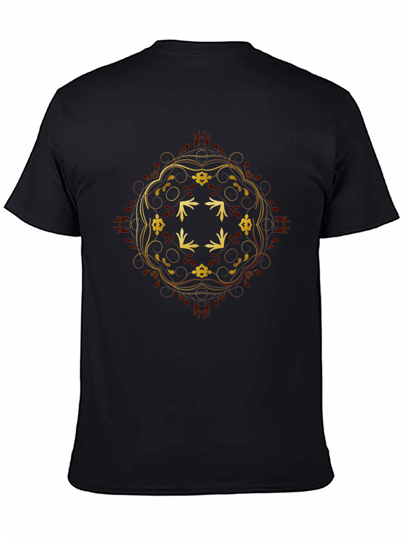 Golden Mandala Graphic Black T-Shirt
