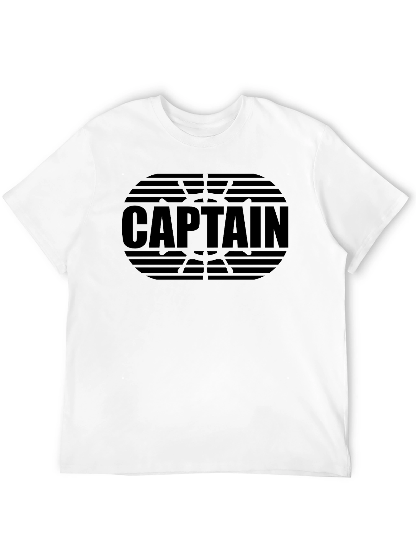 Captain Graphic Tee - Black Crew Neck T-Shirt