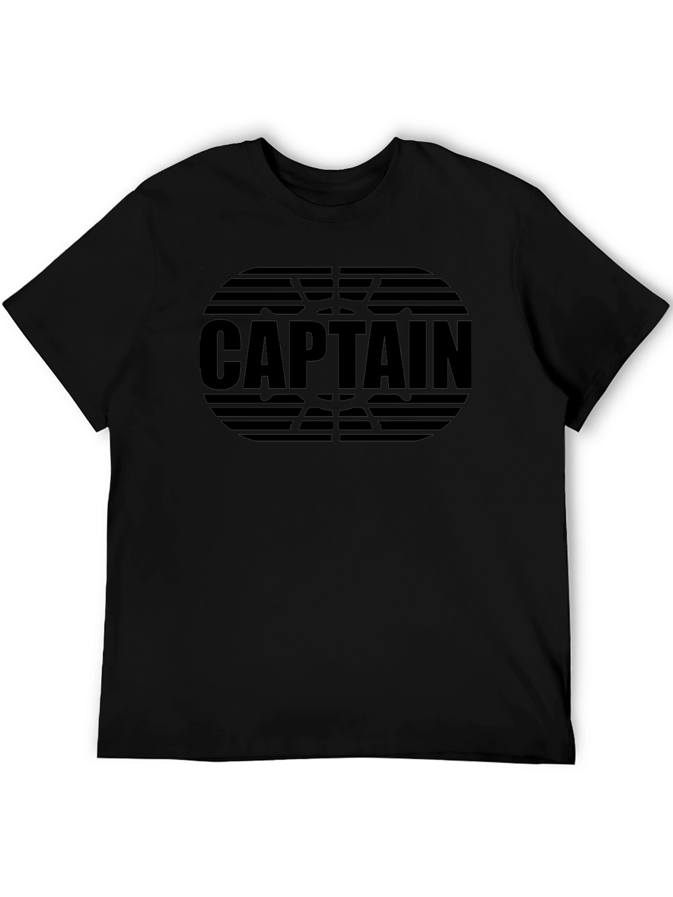 Captain Graphic Tee - Black Crew Neck T-Shirt