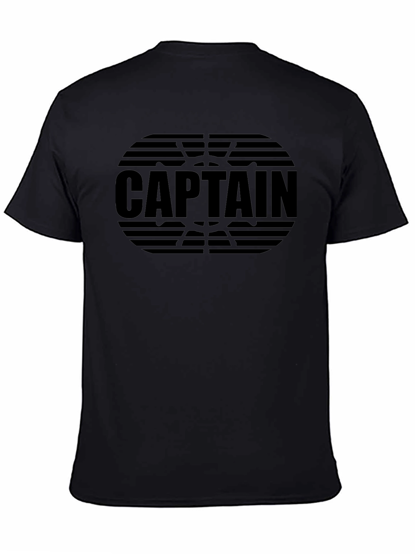 Captain Graphic Tee - Black Crew Neck T-Shirt