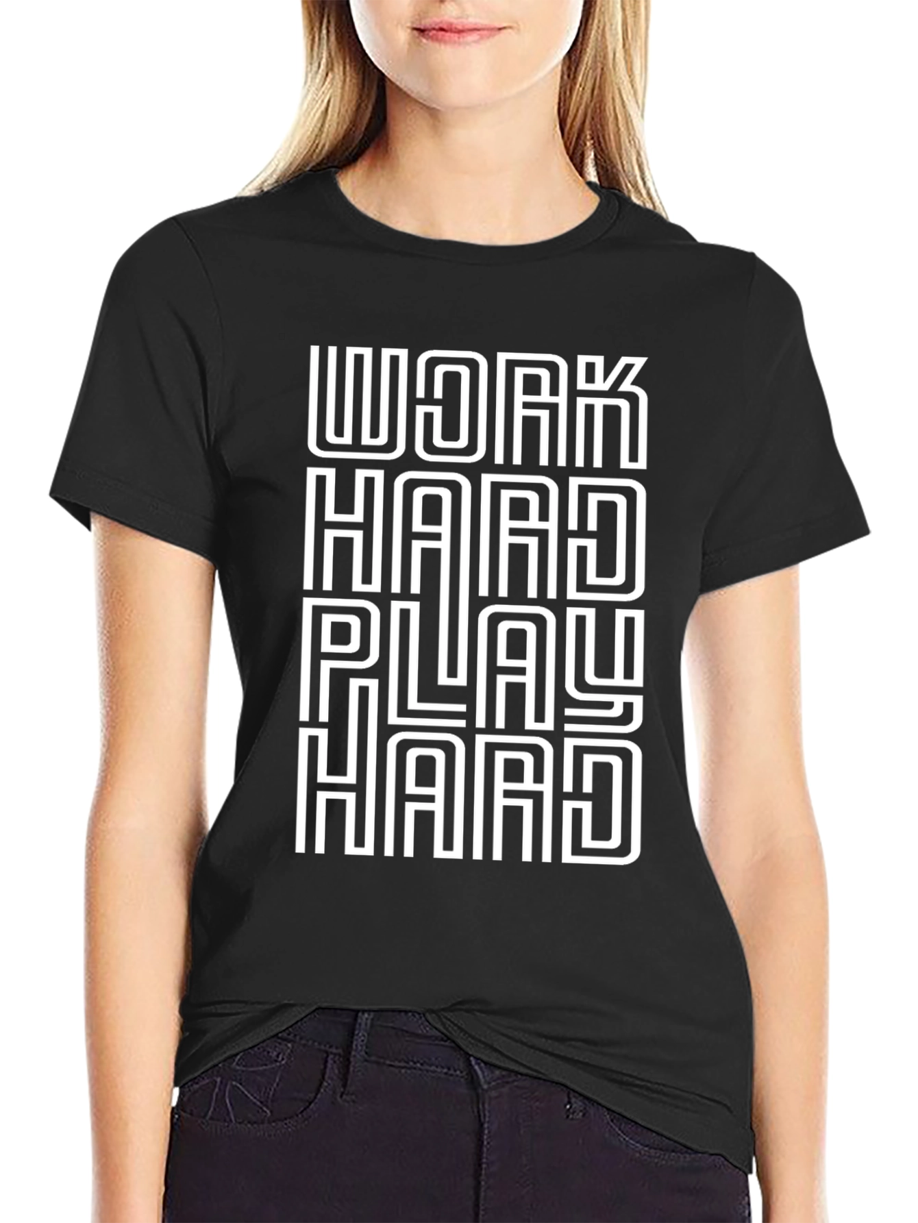 Work Hard Play Hard Graphic Tee - Black