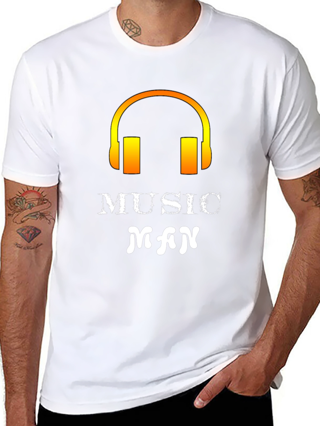 Music Man Graphic T-Shirt - Black