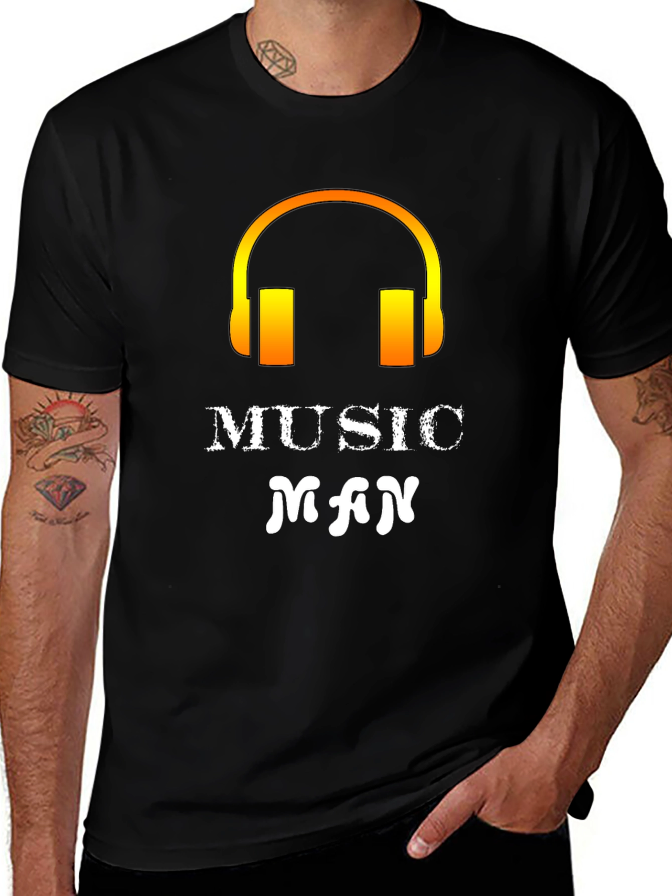 Music Man Graphic T-Shirt - Black
