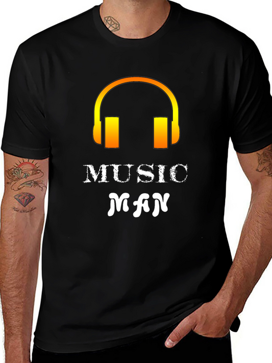 Music Man Graphic T-Shirt - Black