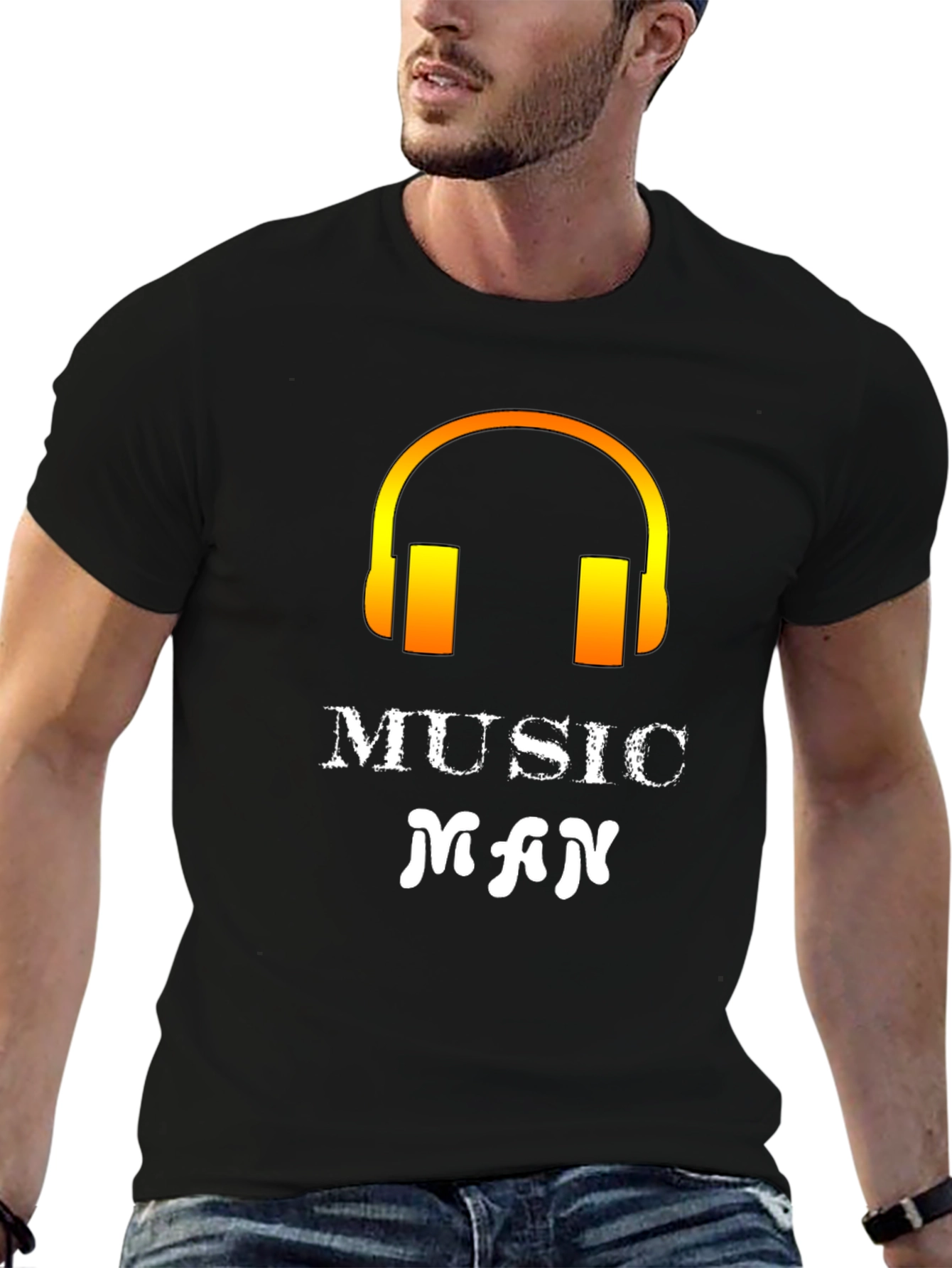 Music Man Graphic T-Shirt - Black