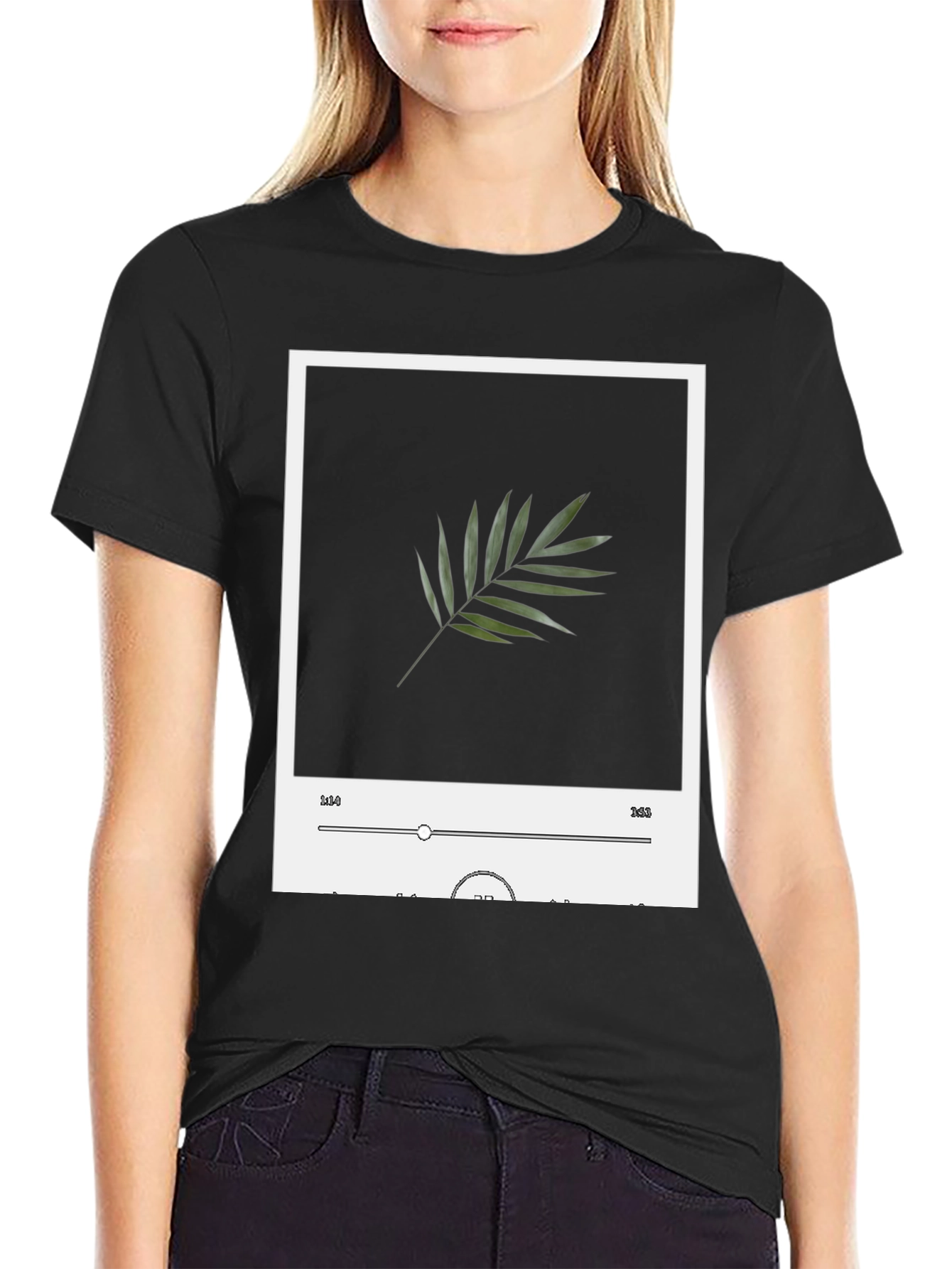 Leaf Music Player Black T-Shirt