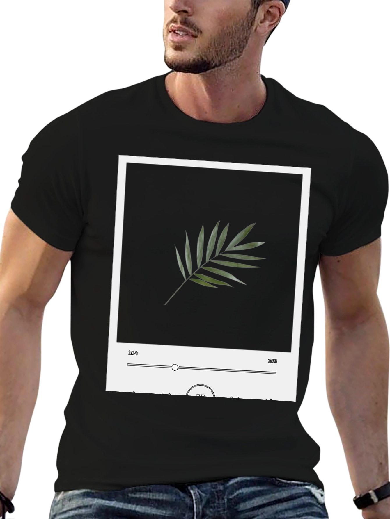 Leaf Music Player Black T-Shirt