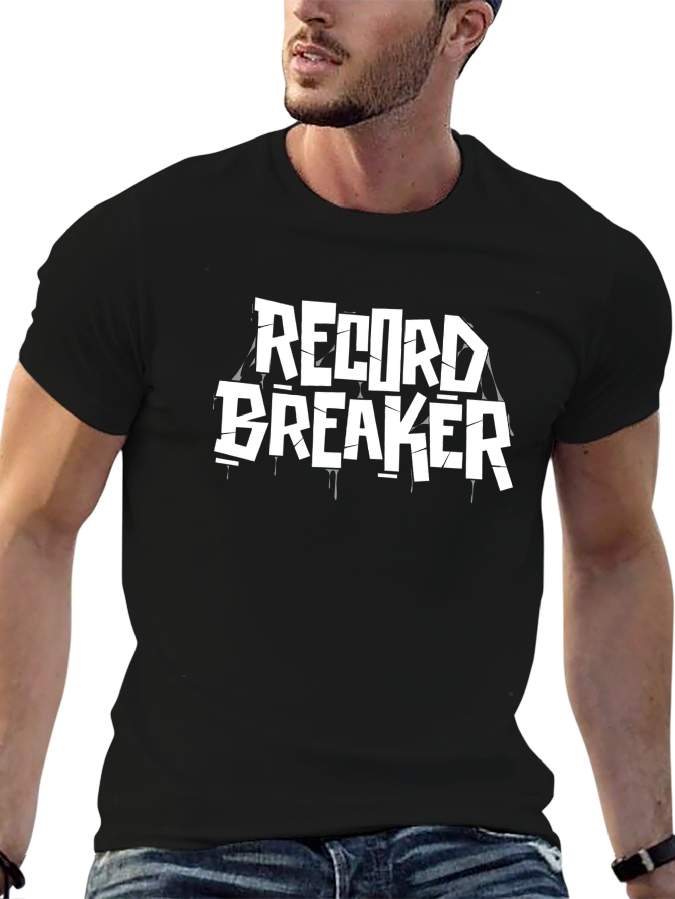 Record Breaker Black Graphic Tee