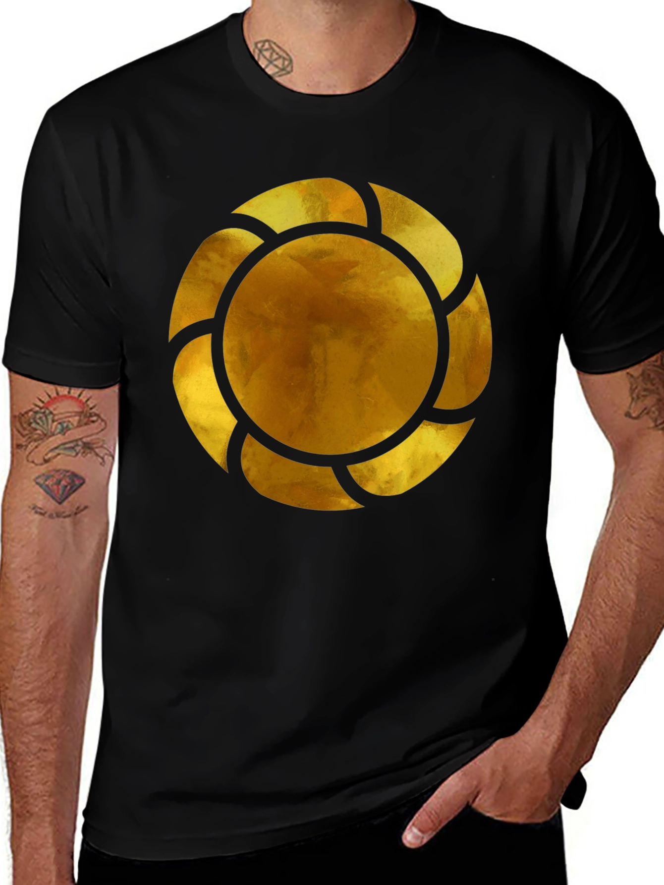 Golden Emblem Black T-Shirt
