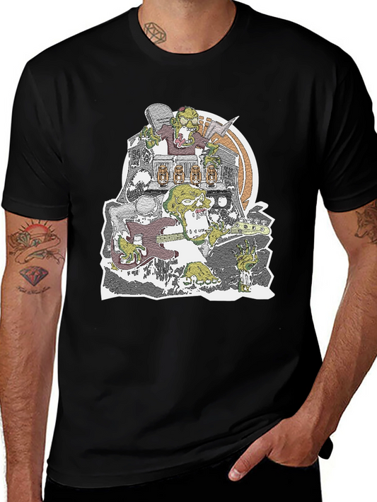 Zombie Band Graphic T-Shirt - Black Crew Neck
