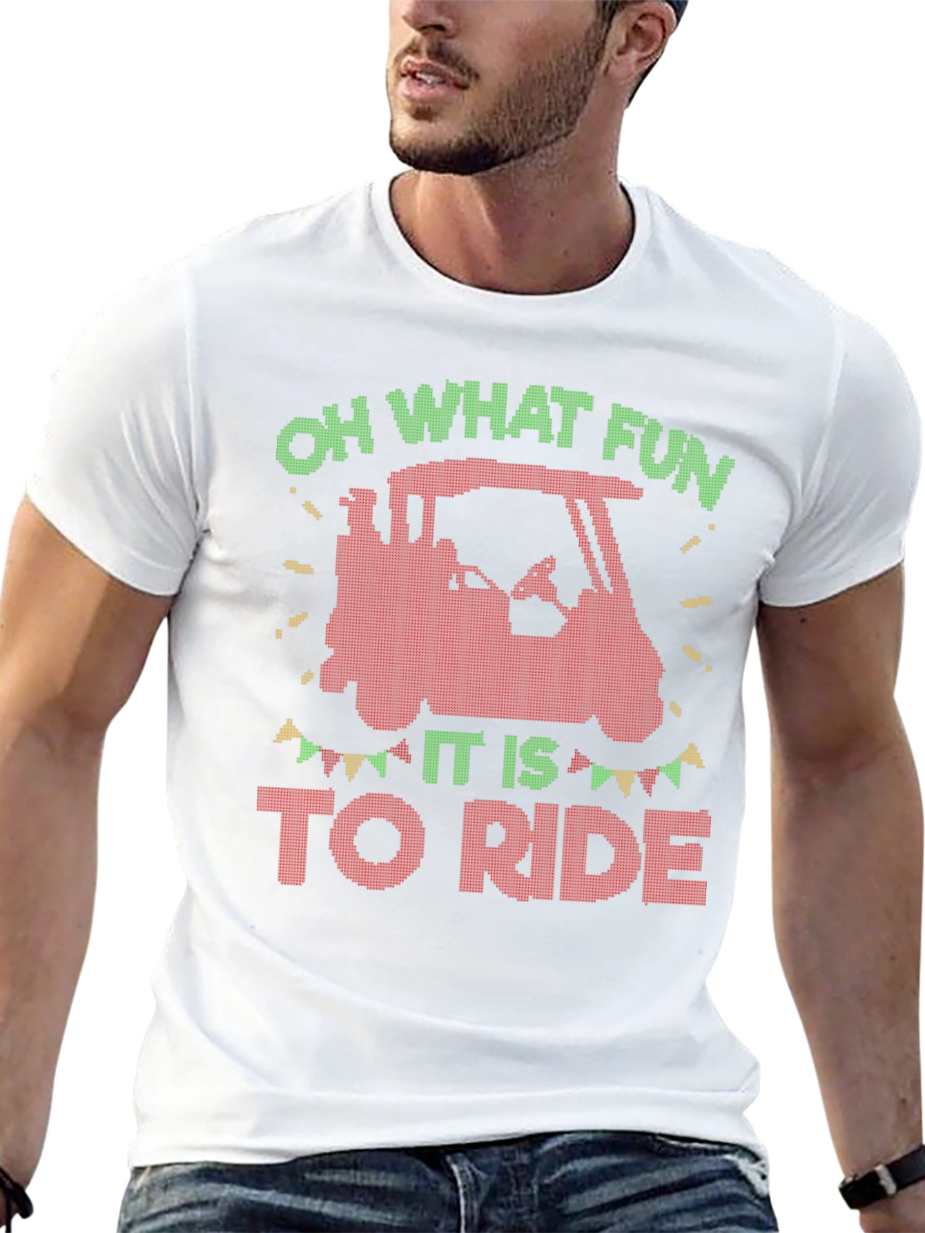 Oh What Fun to Ride Christmas Golf Cart T-Shirt
