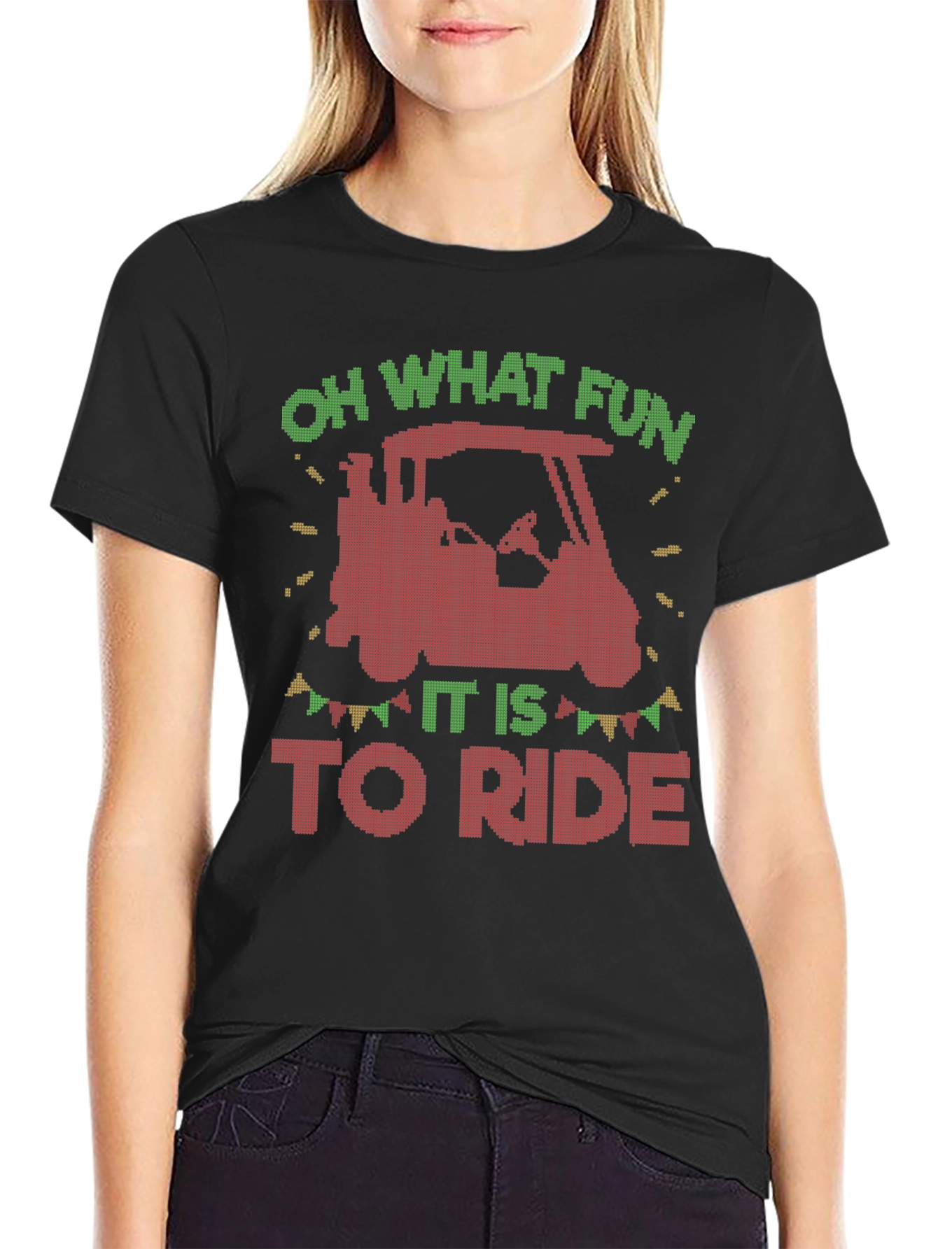 Oh What Fun to Ride Christmas Golf Cart T-Shirt