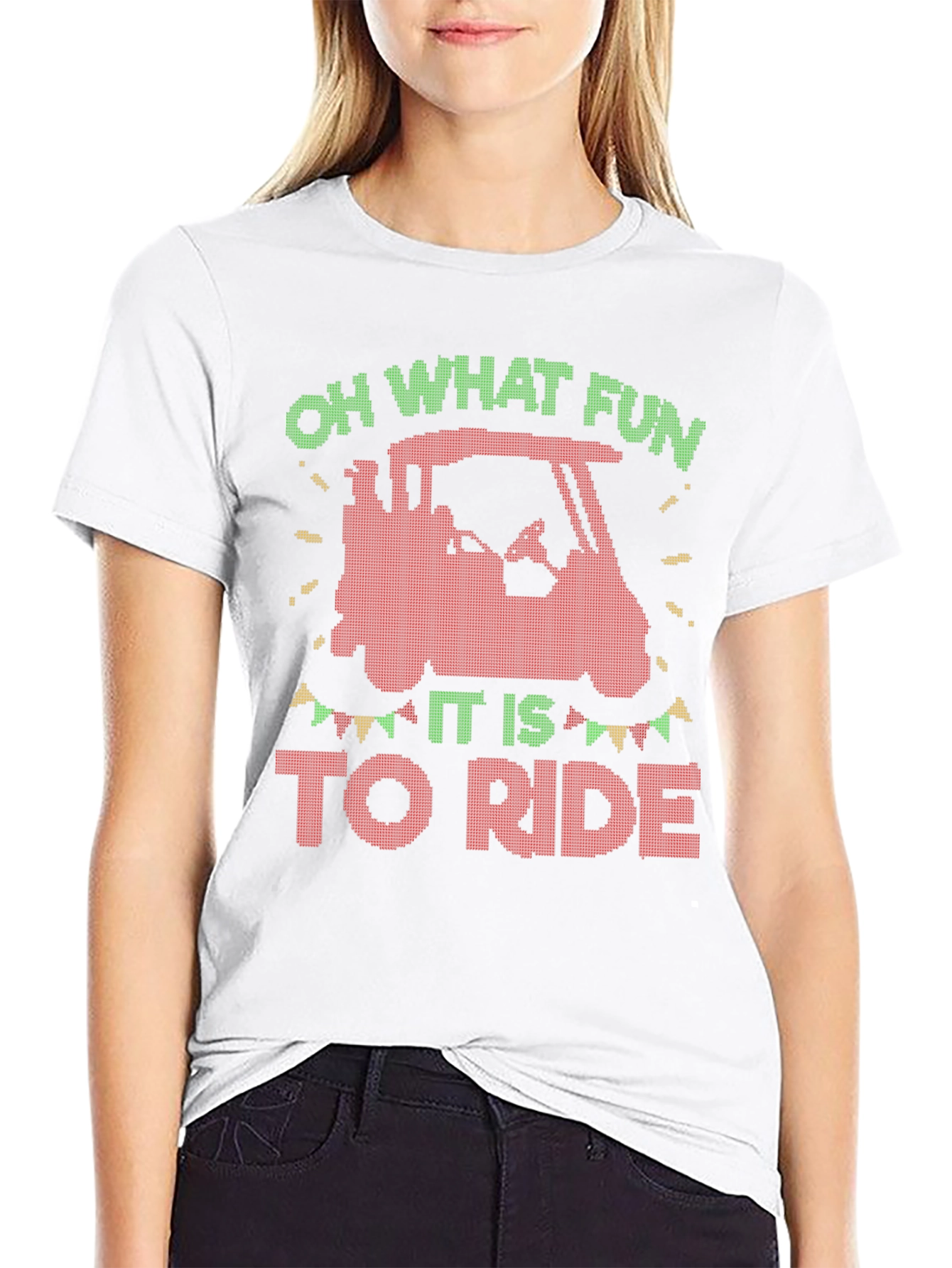 Oh What Fun to Ride Christmas Golf Cart T-Shirt