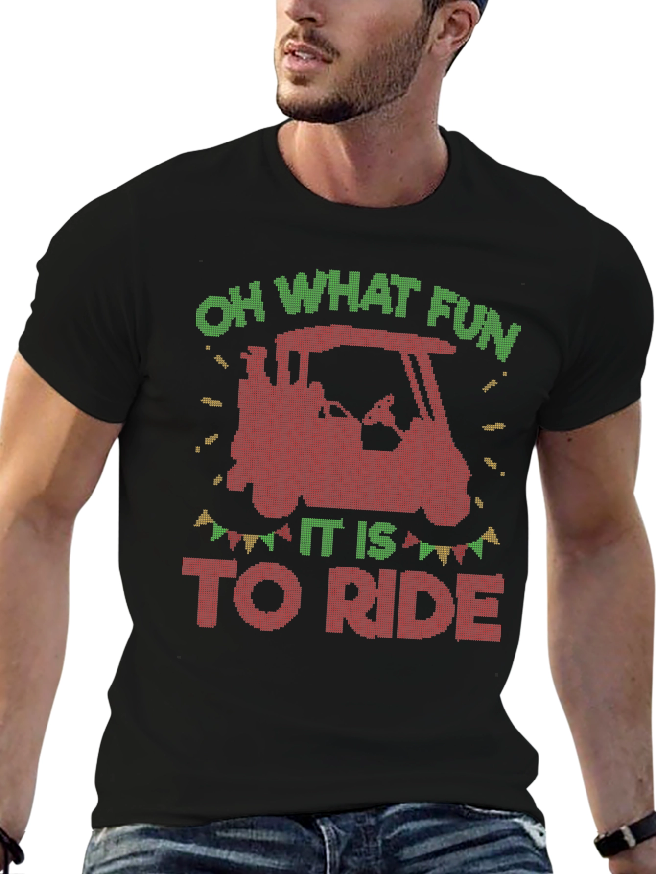 Oh What Fun to Ride Christmas Golf Cart T-Shirt