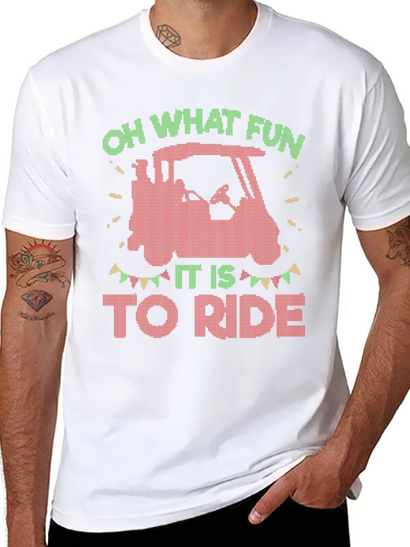 Oh What Fun to Ride Christmas Golf Cart T-Shirt