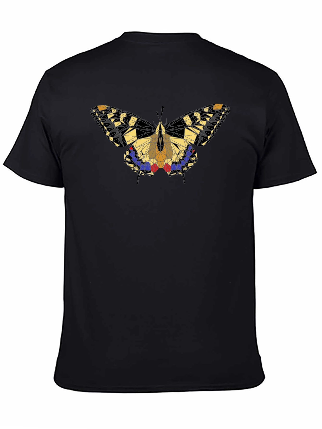 Geometric Butterfly Graphic Black T-Shirt
