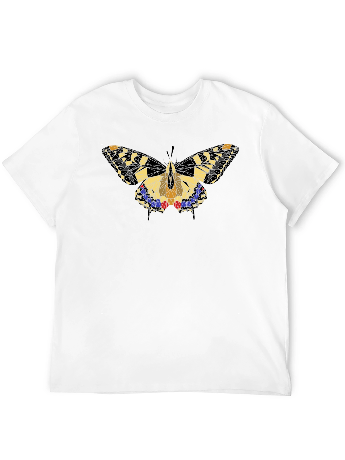 Geometric Butterfly Graphic Black T-Shirt