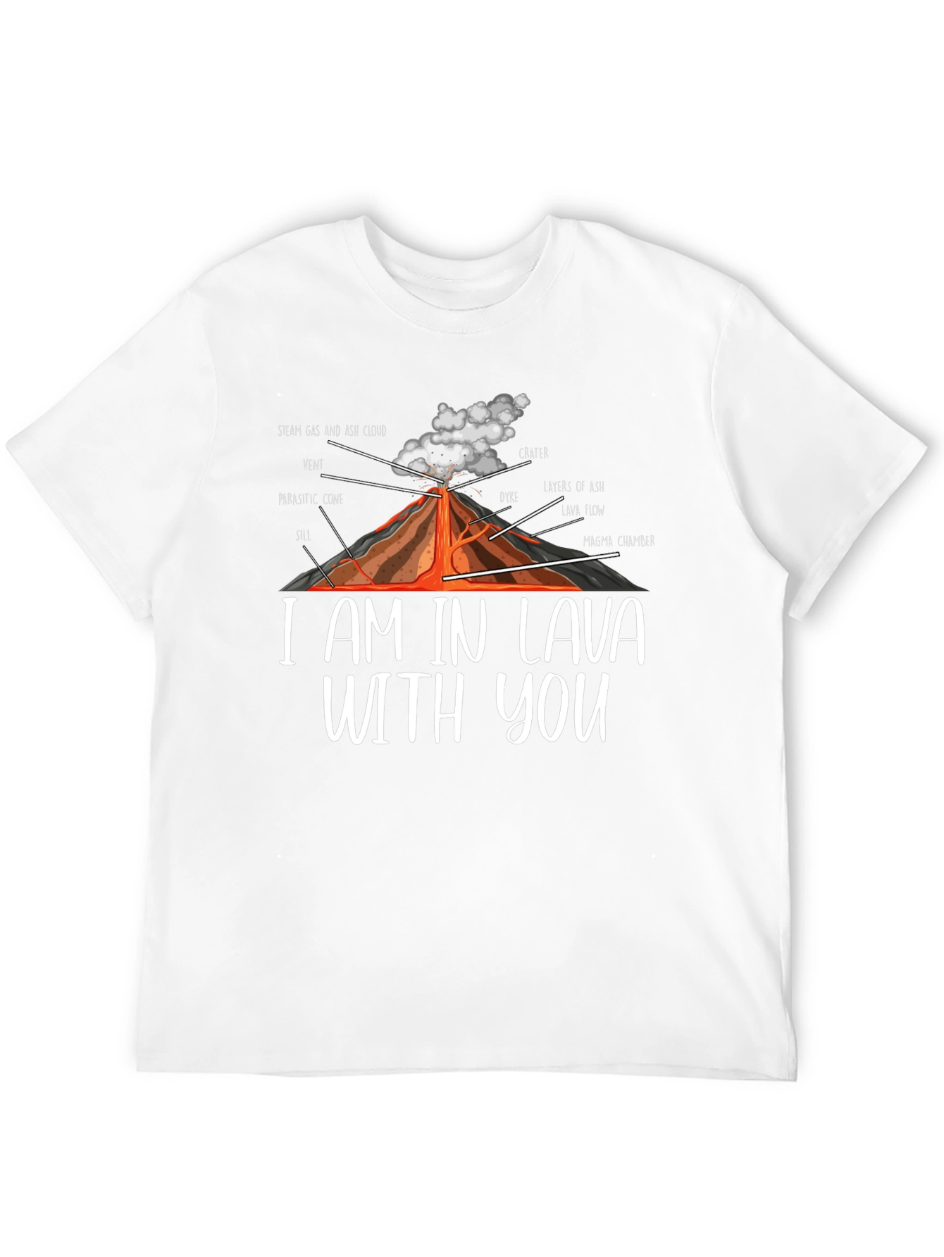 I Am In Lava With You Volcano Anatomy T-Shirt