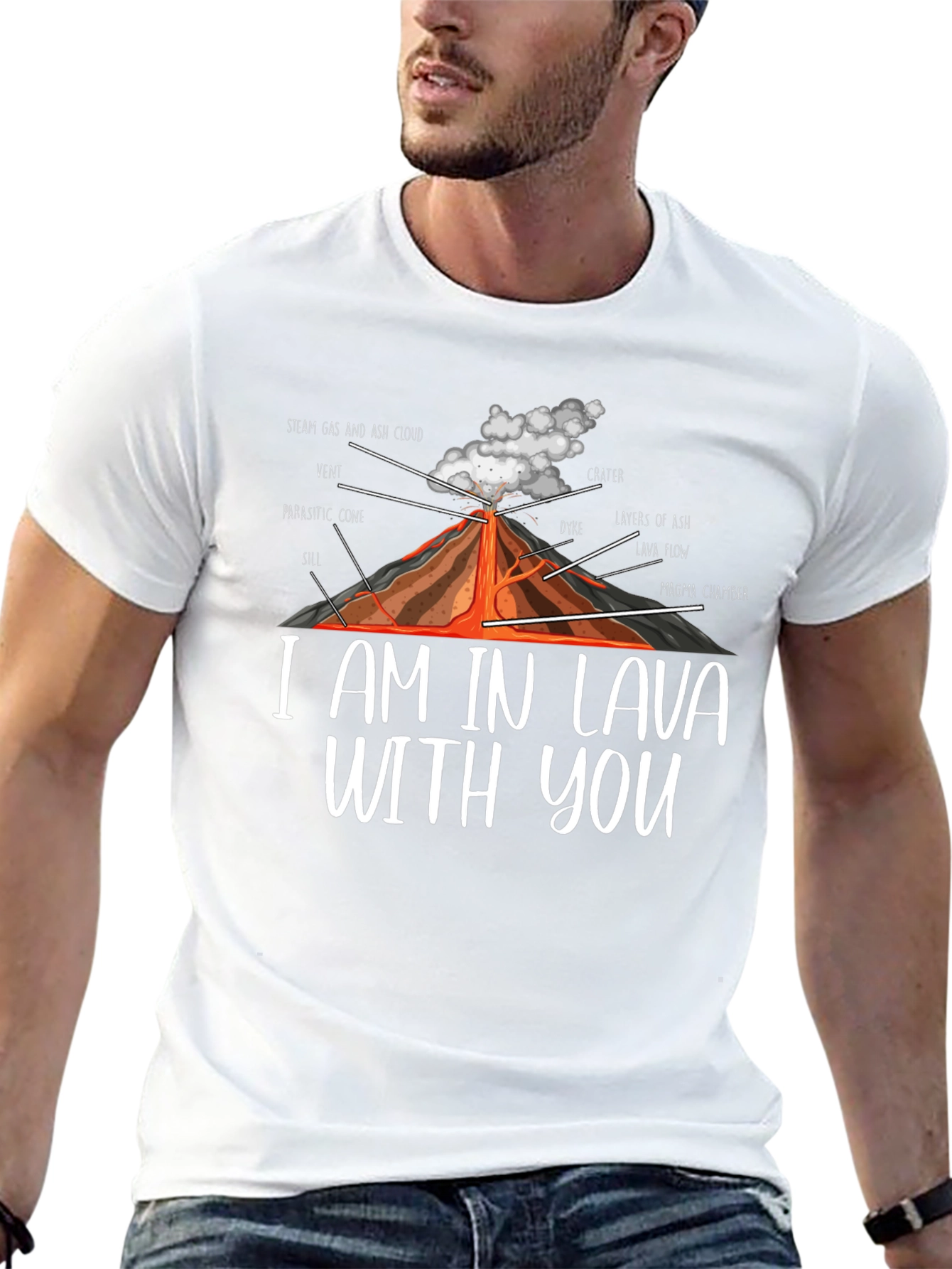 I Am In Lava With You Volcano Anatomy T-Shirt