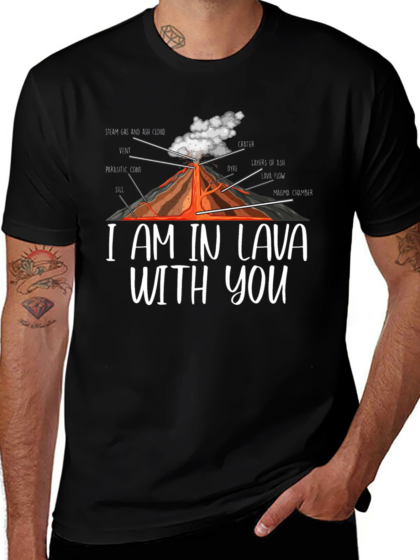 I Am In Lava With You Volcano Anatomy T-Shirt