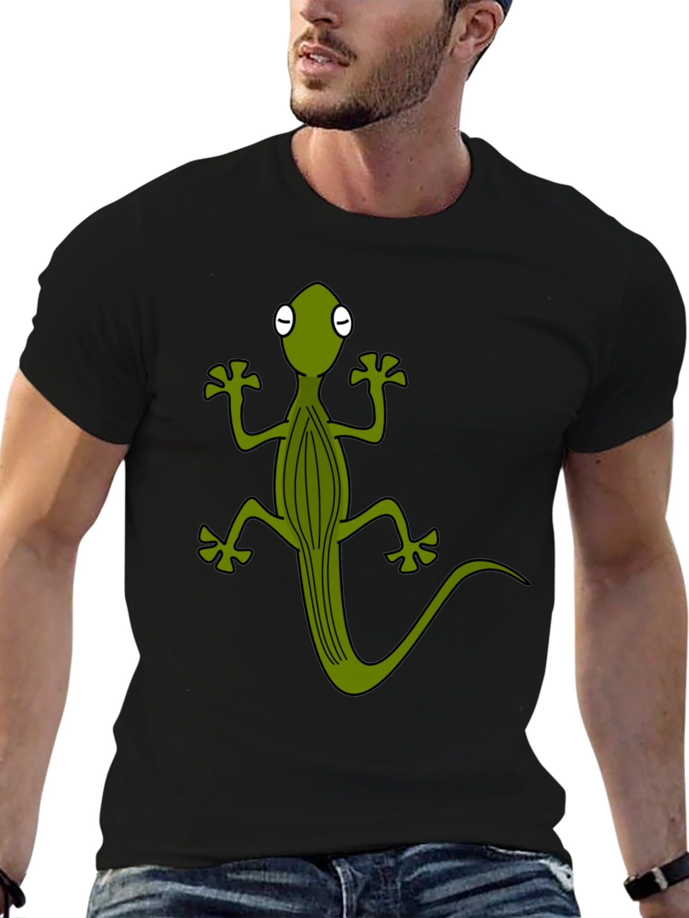 Cartoon Lizard Graphic T-Shirt