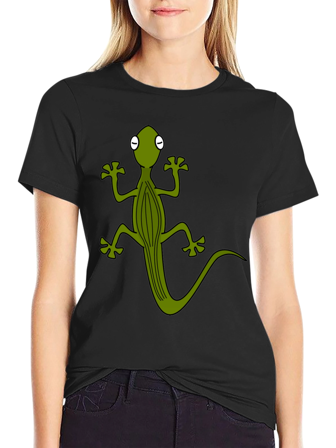Cartoon Lizard Graphic T-Shirt