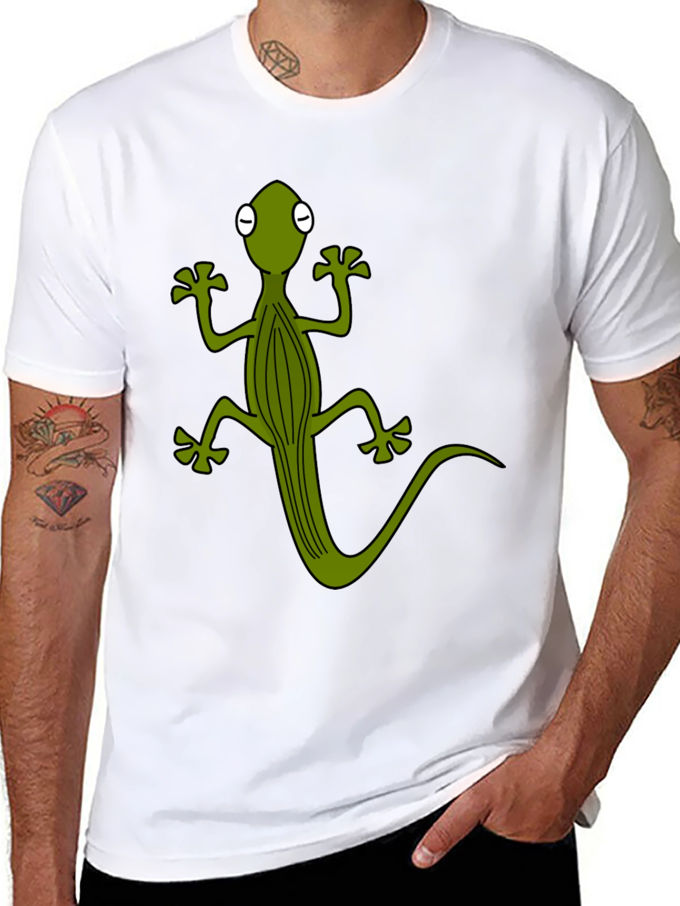 Cartoon Lizard Graphic T-Shirt