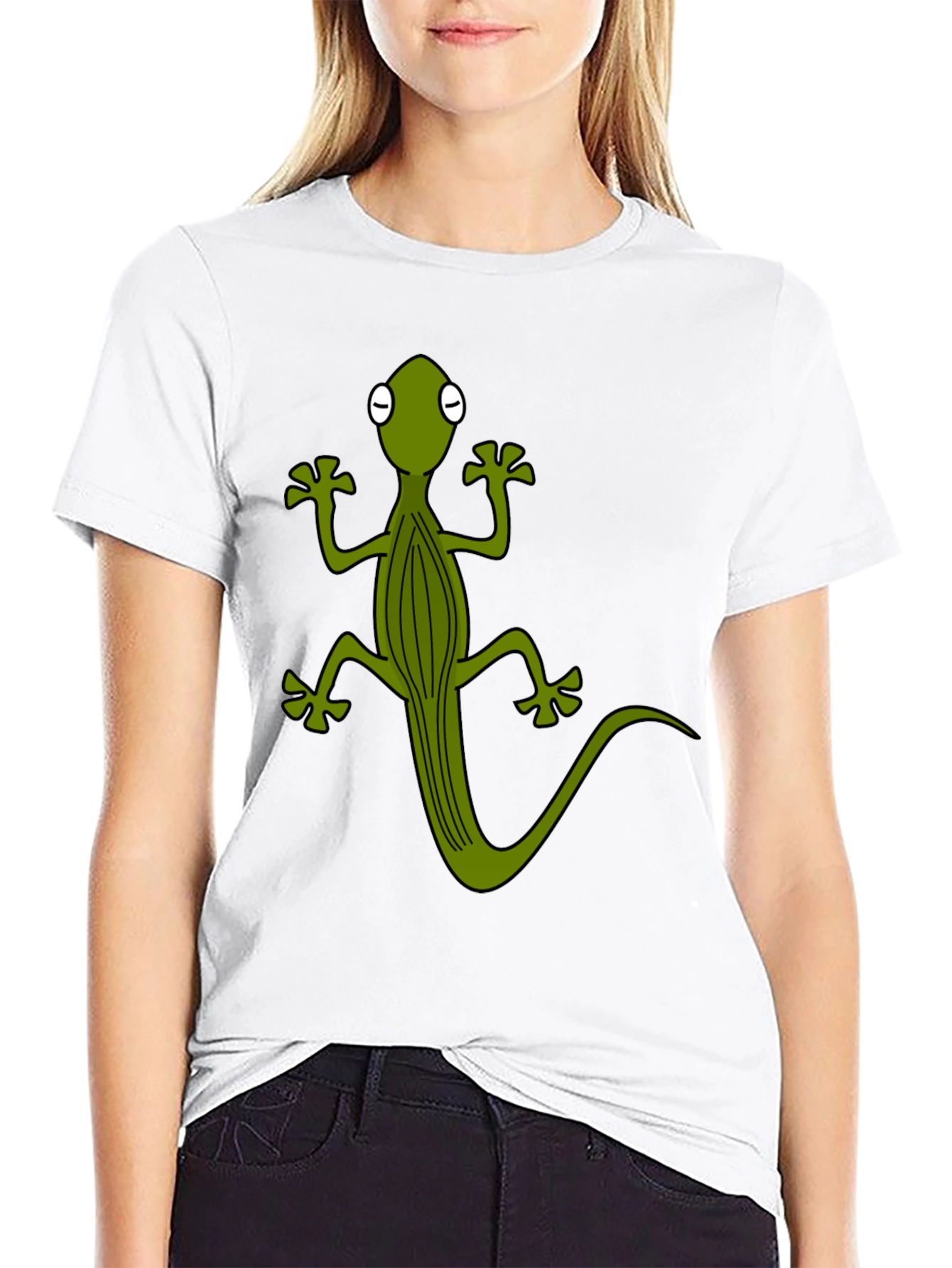 Cartoon Lizard Graphic T-Shirt