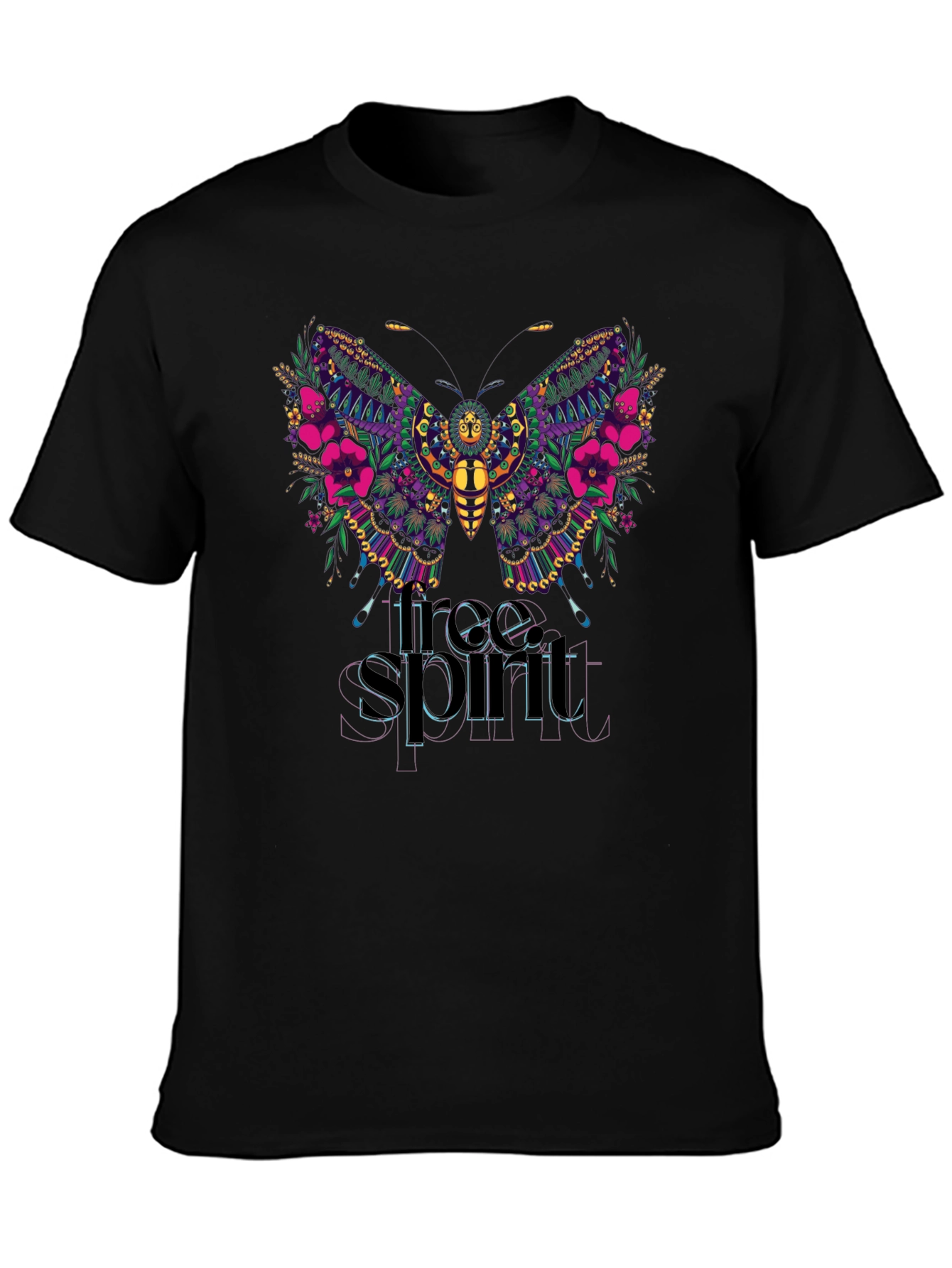 Free Spirit Butterfly Graphic T-Shirt