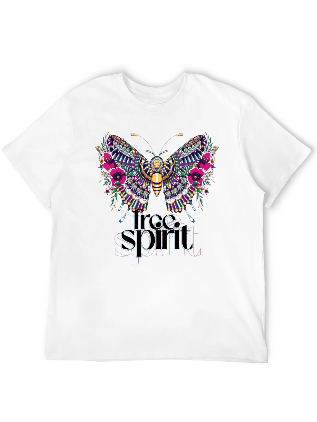 Free Spirit Butterfly Graphic T-Shirt