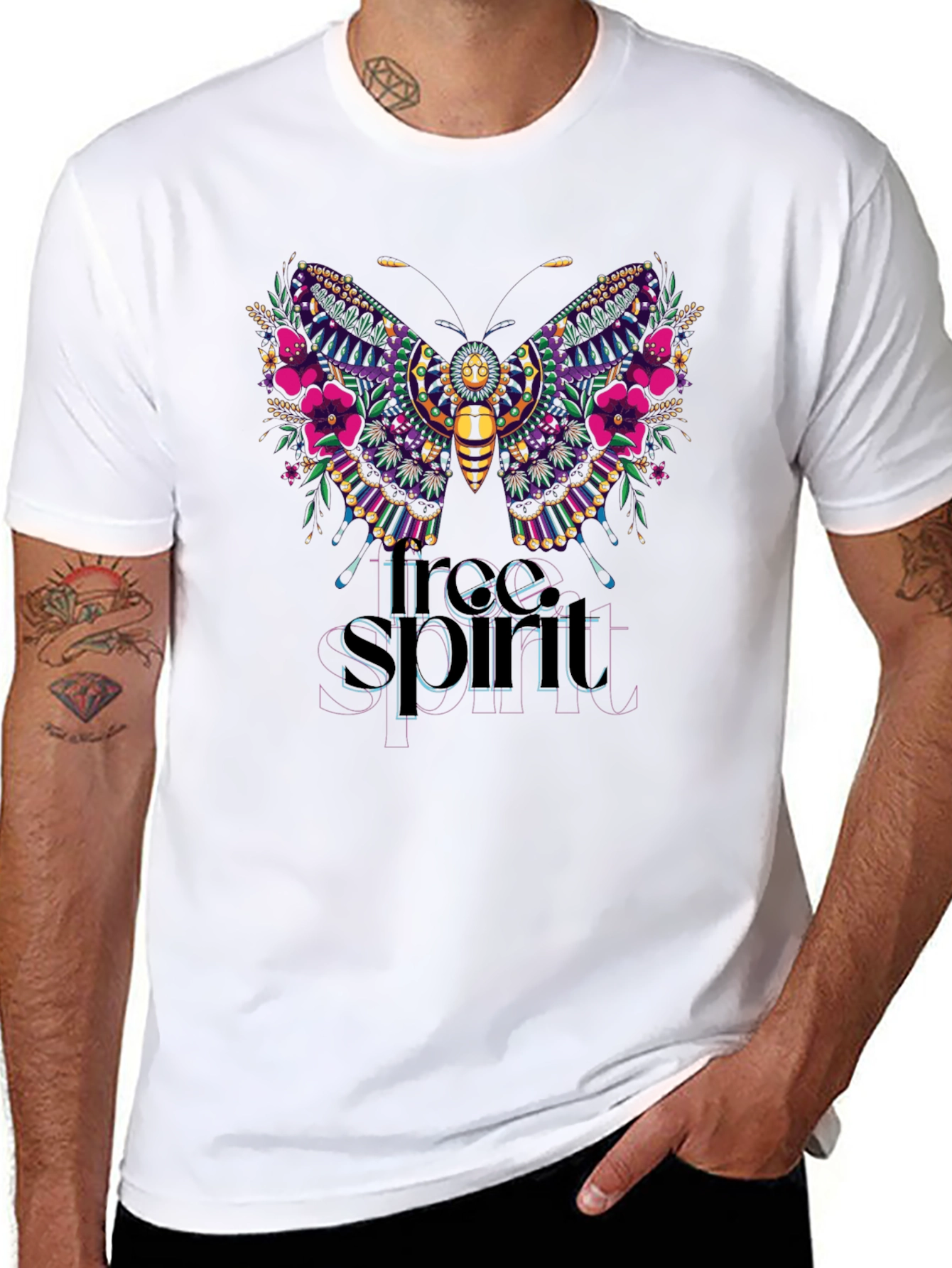 Free Spirit Butterfly Graphic T-Shirt