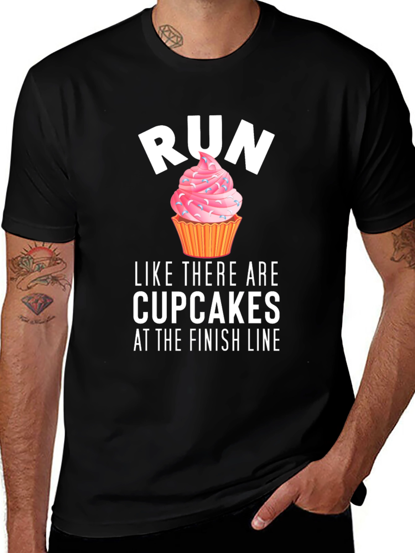 Run for Cupcakes T-Shirt - Funny Running Tee