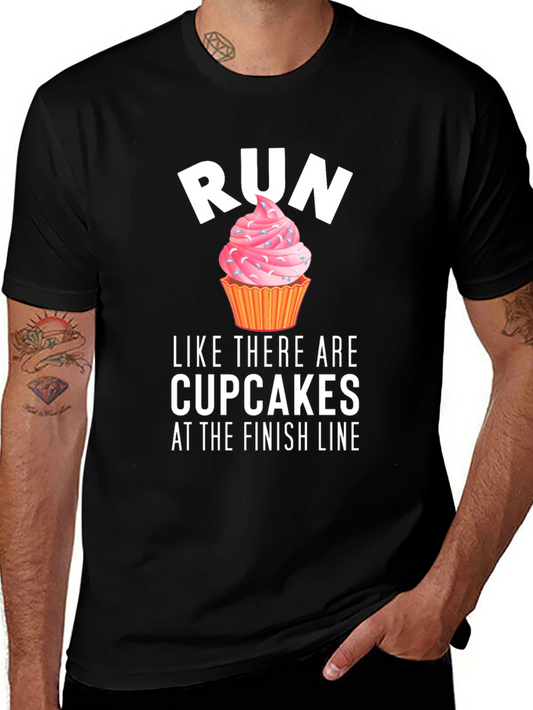 Run for Cupcakes T-Shirt - Funny Running Tee