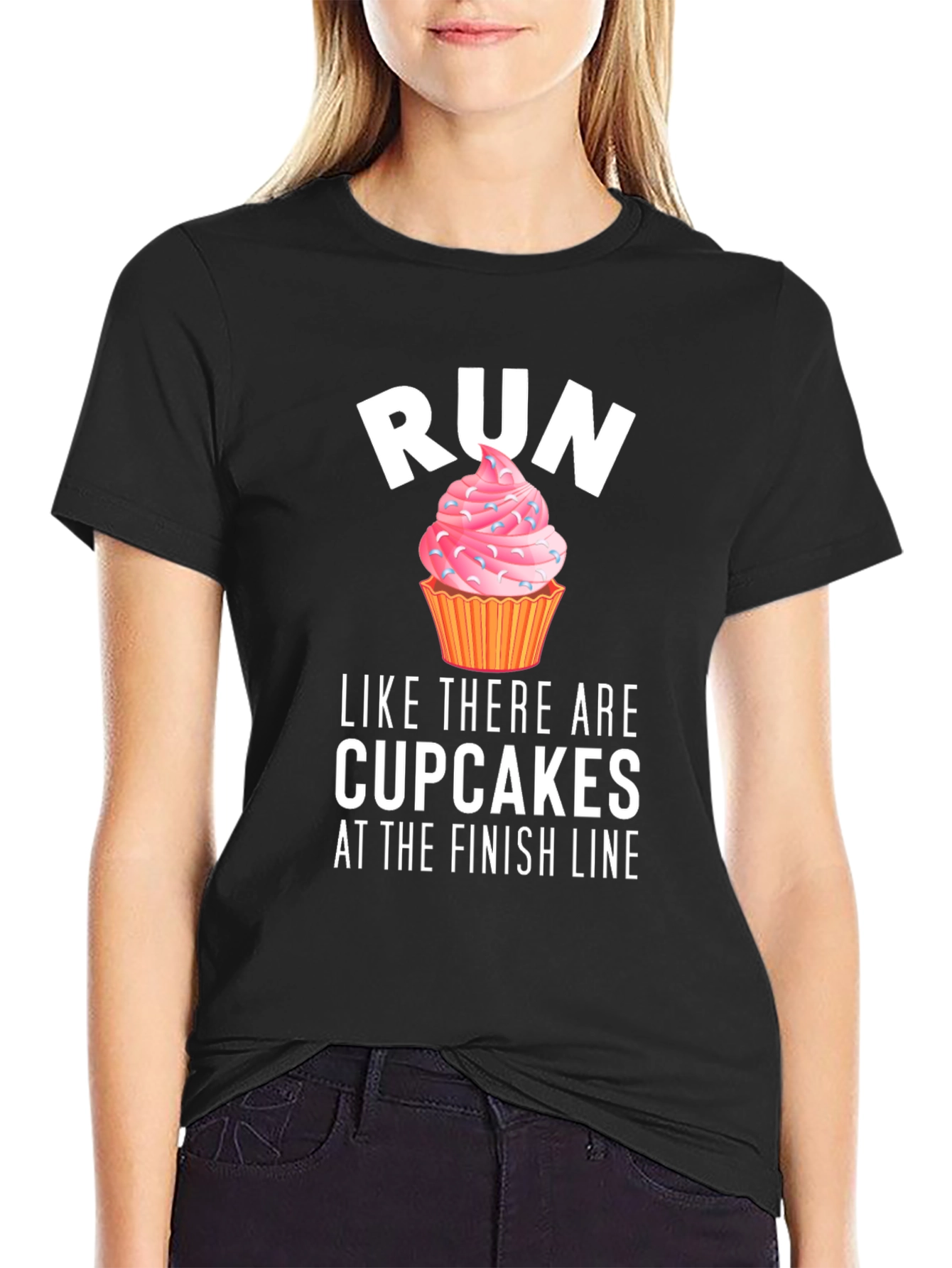 Run for Cupcakes T-Shirt - Funny Running Tee
