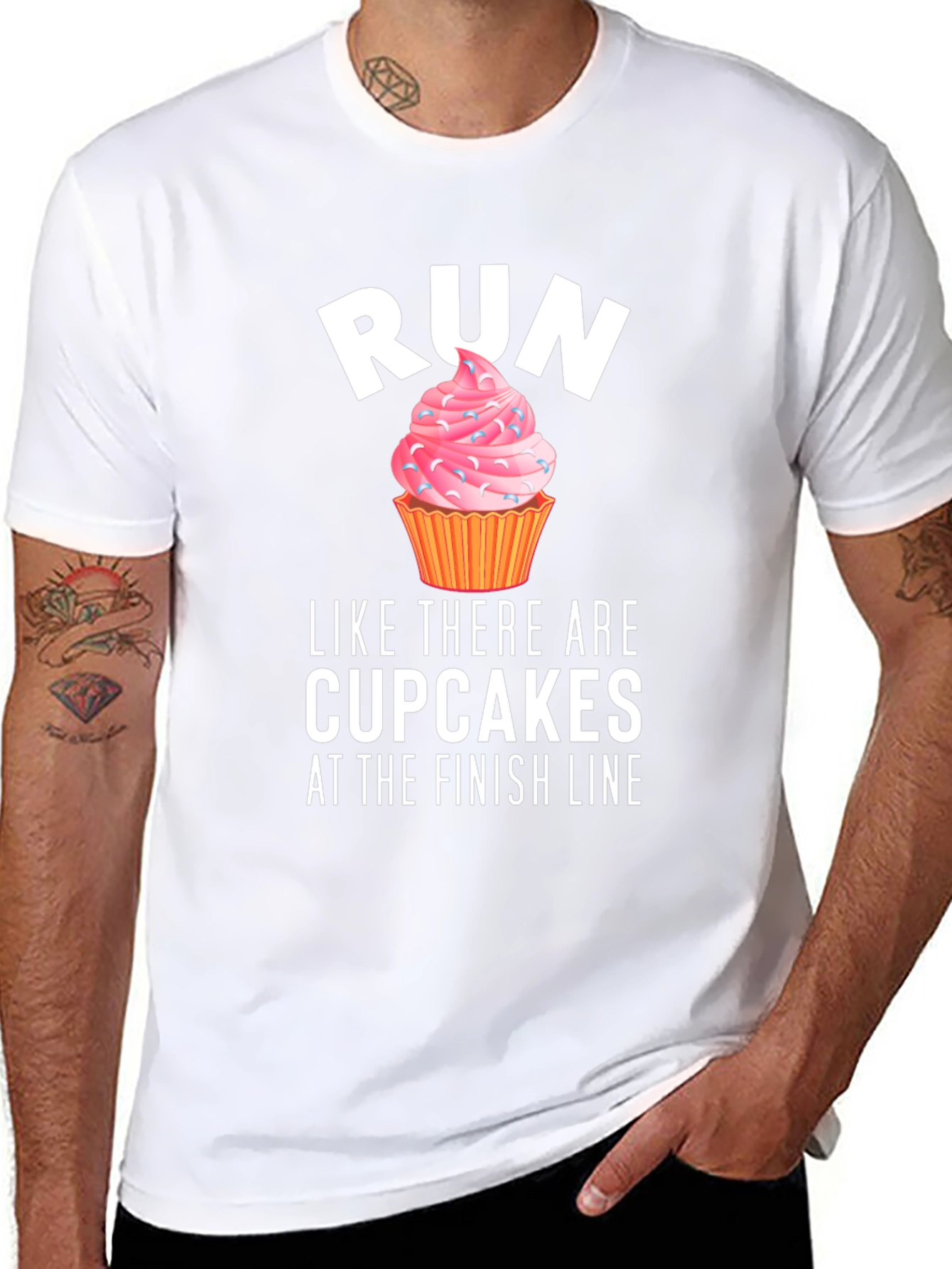 Run for Cupcakes T-Shirt - Funny Running Tee
