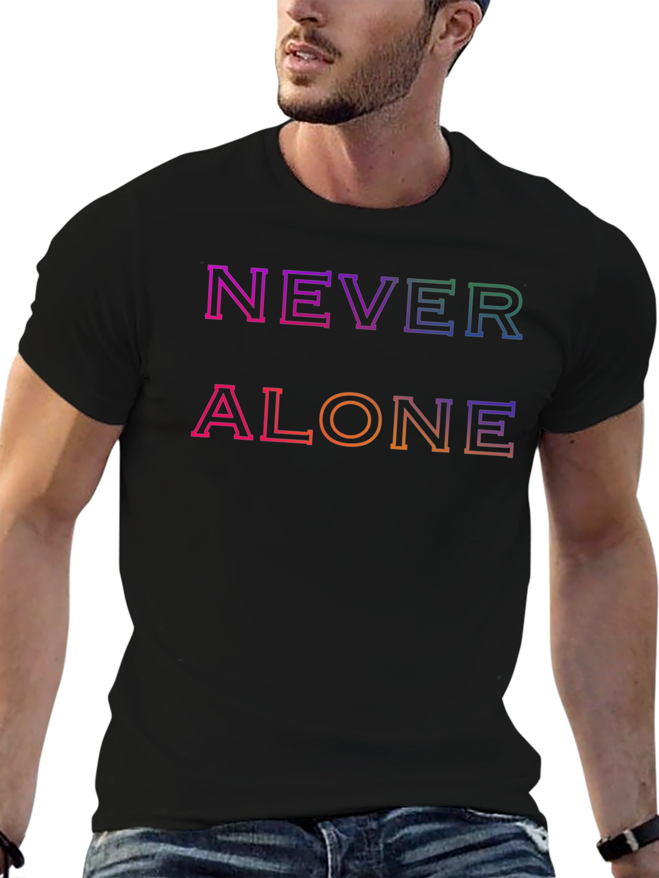 Never Alone Graphic Tee - Trendy Comfort