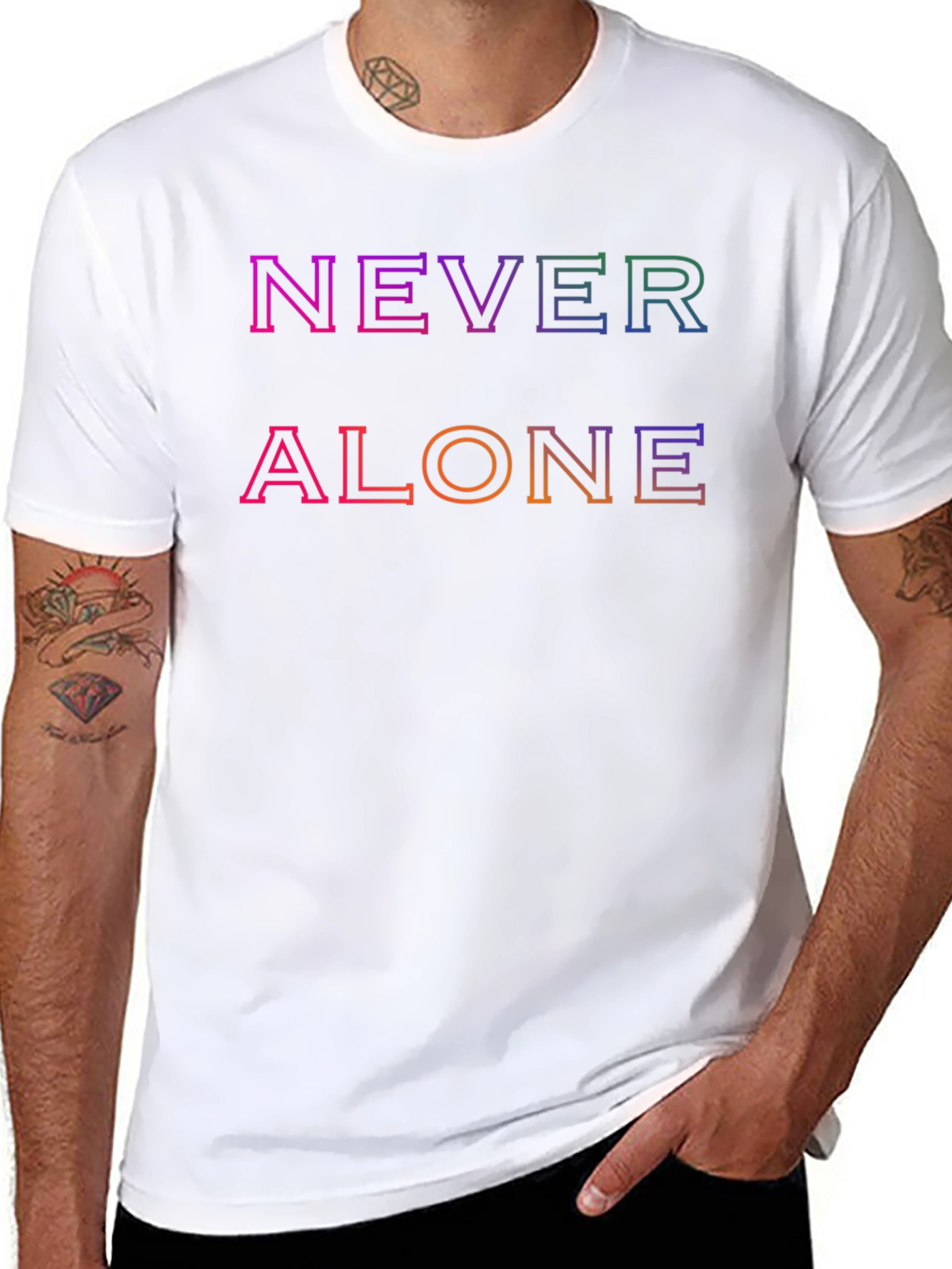 Never Alone Graphic Tee - Trendy Comfort
