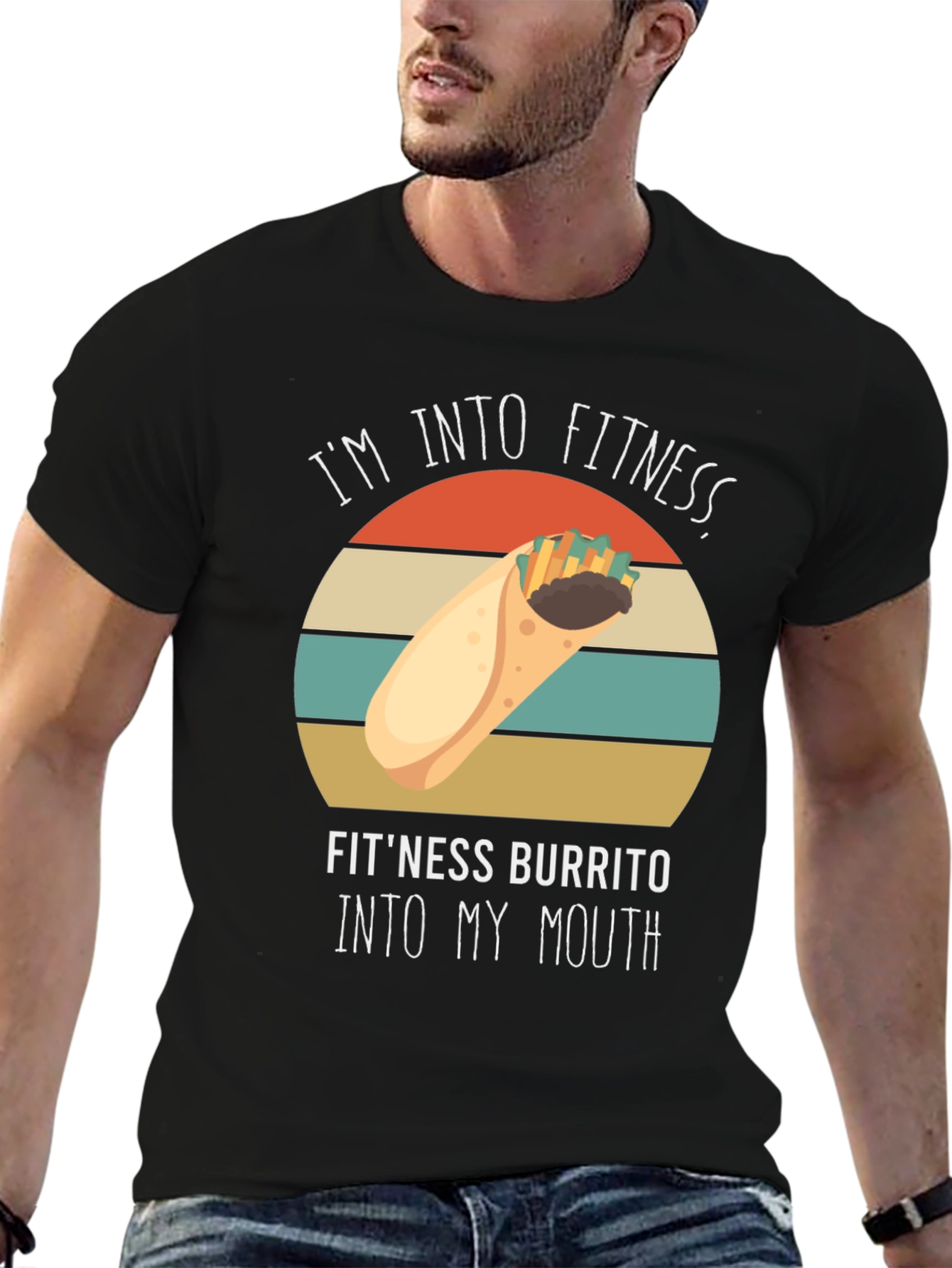 Fitness Burrito T-Shirt - Funny Foodie Workout Tee
