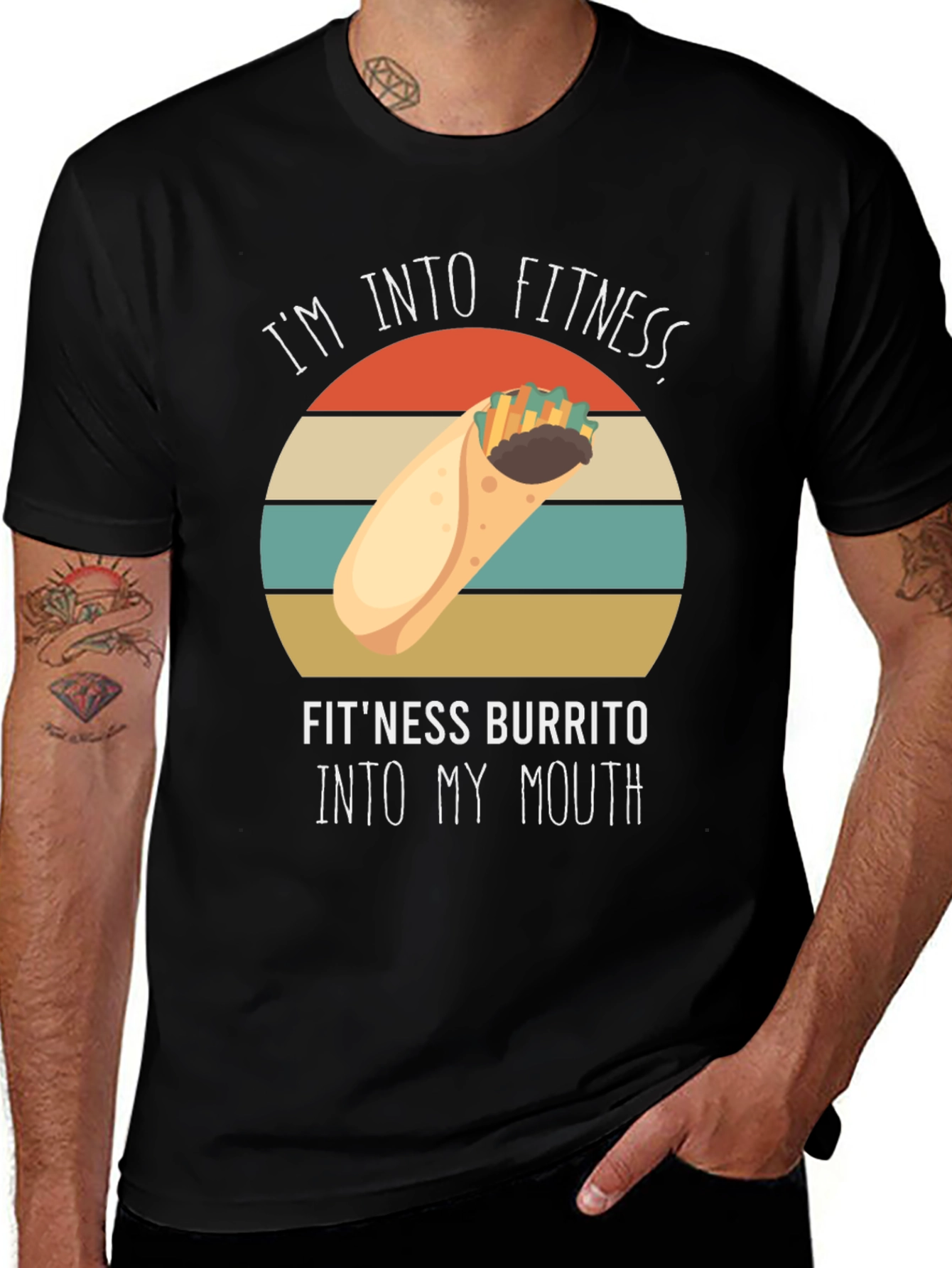 Fitness Burrito T-Shirt - Funny Foodie Workout Tee