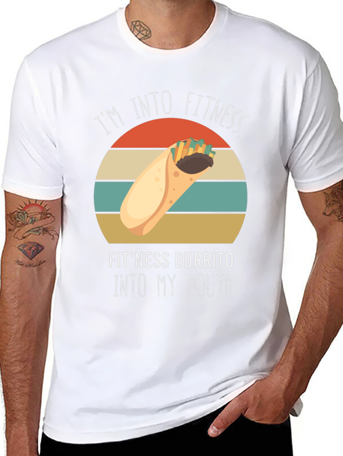 Fitness Burrito T-Shirt - Funny Foodie Workout Tee