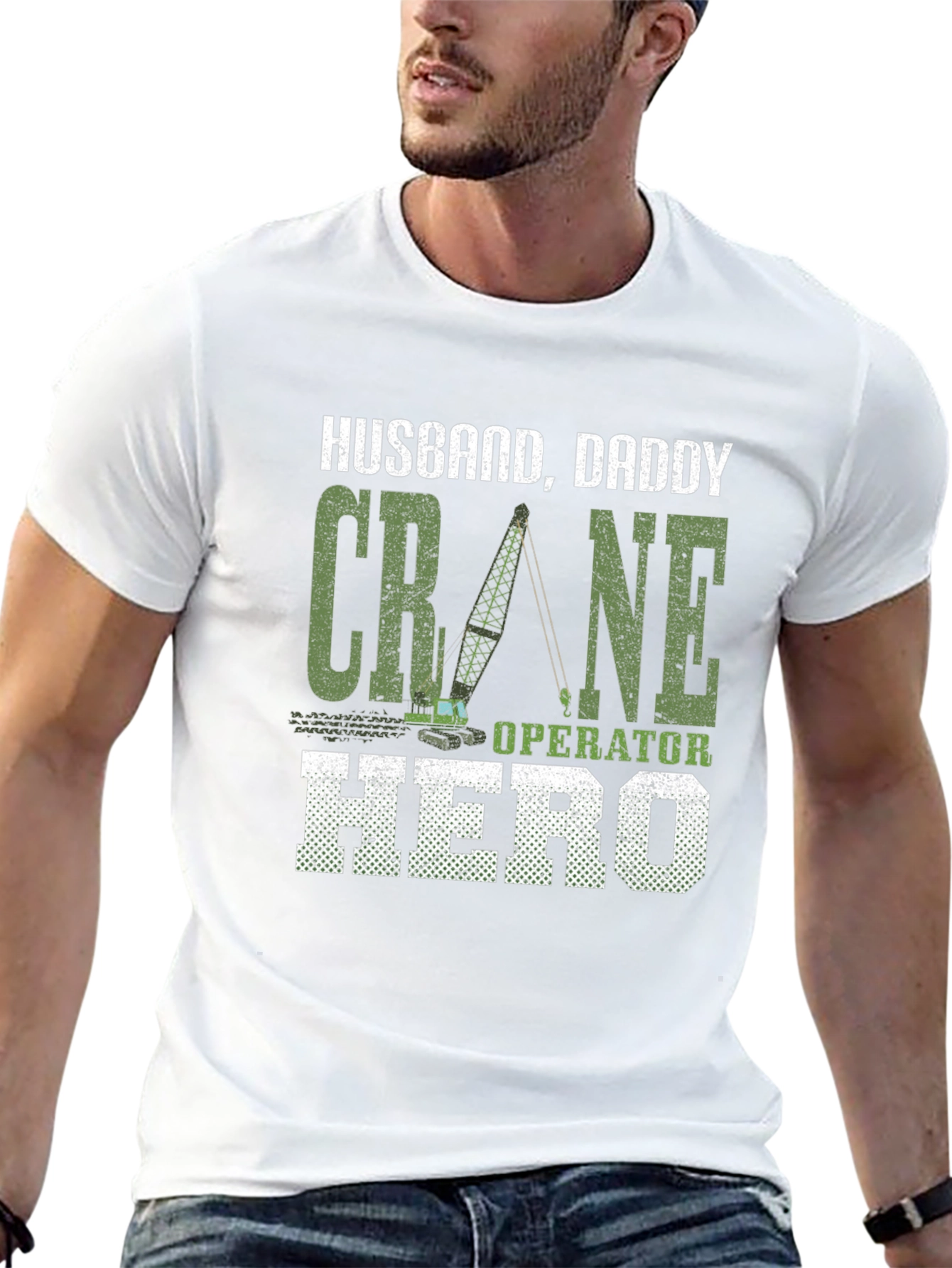 Husband Daddy Crane Operator Hero T-Shirt