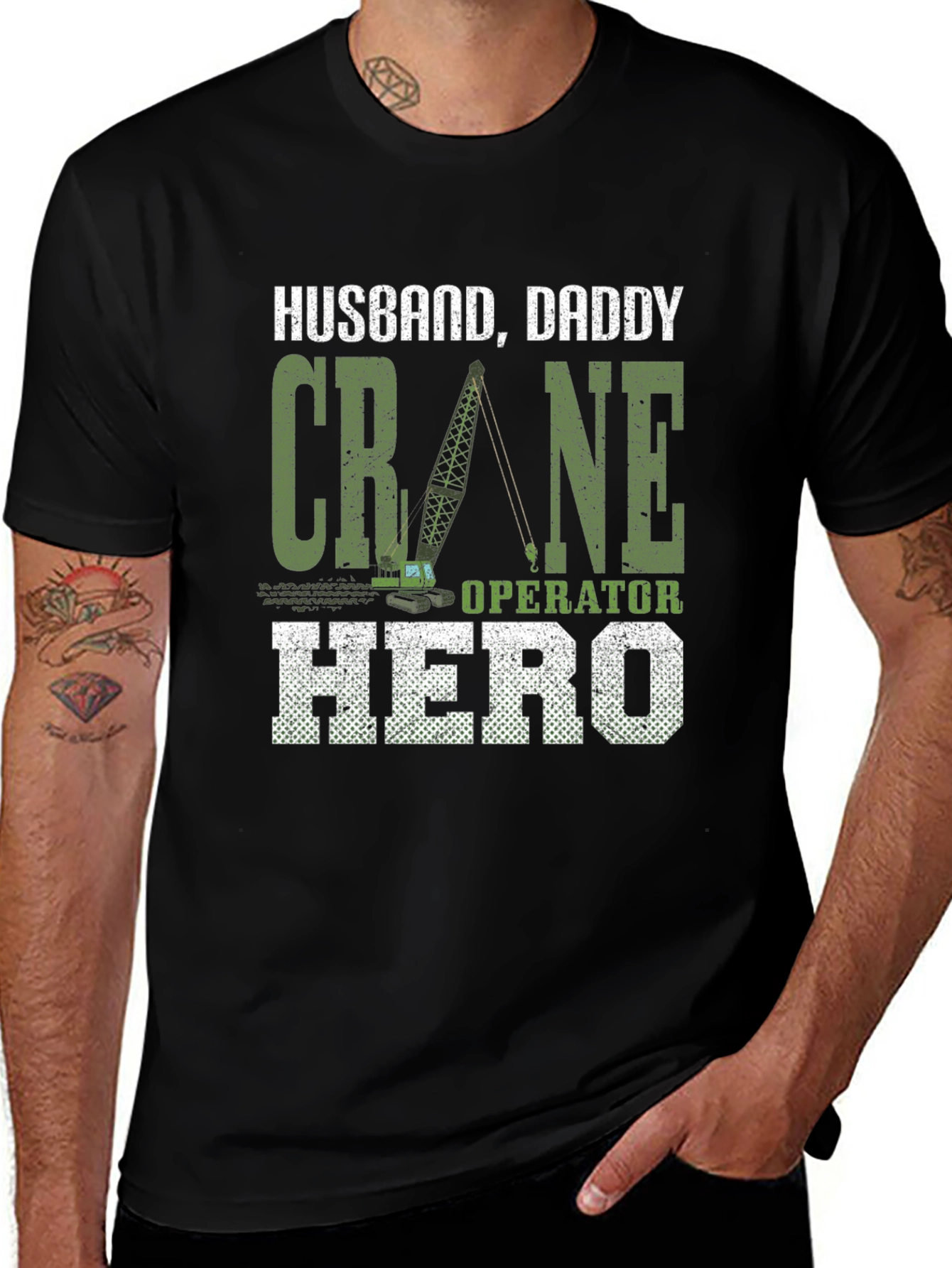 Husband Daddy Crane Operator Hero T-Shirt