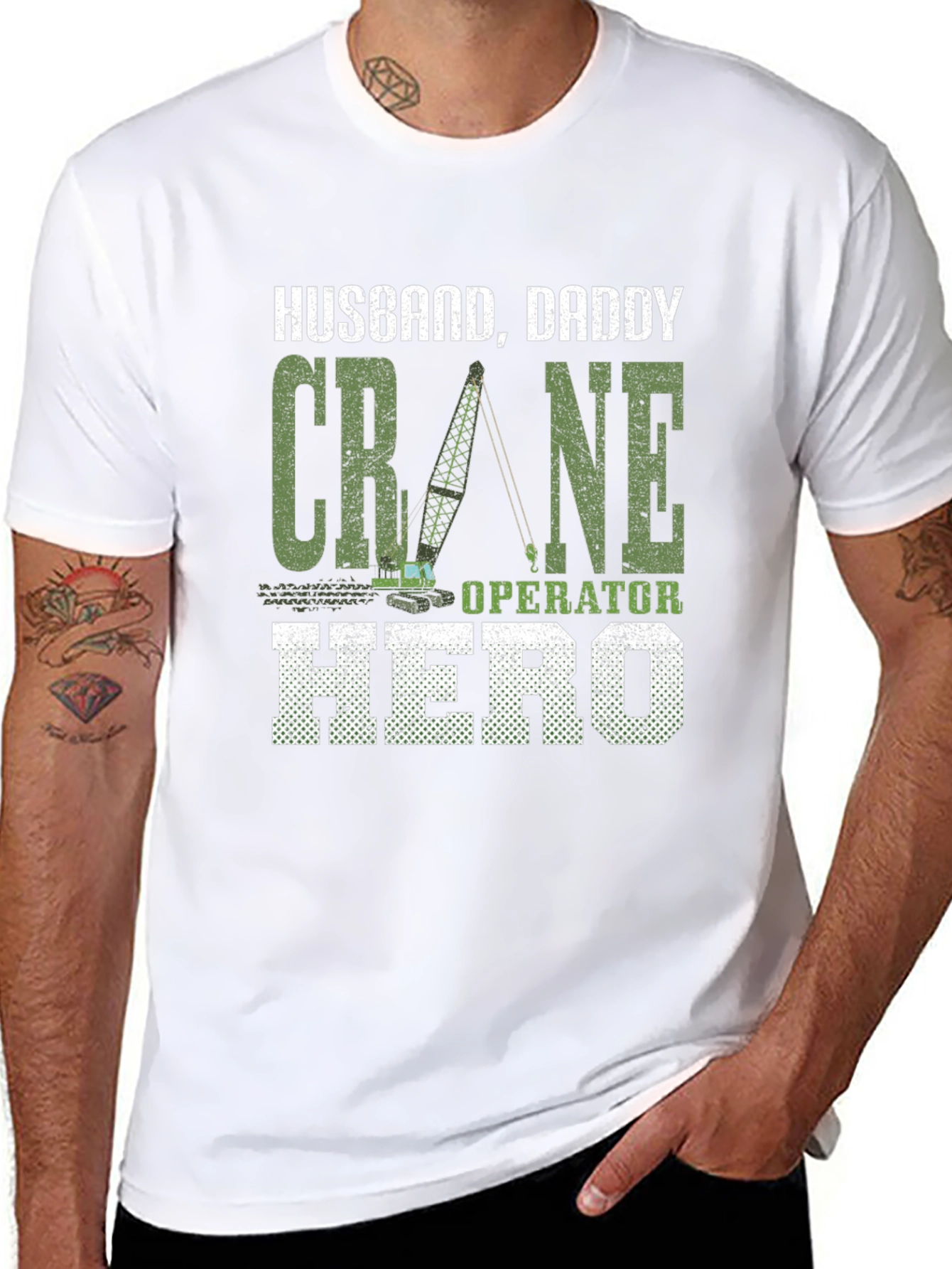 Husband Daddy Crane Operator Hero T-Shirt