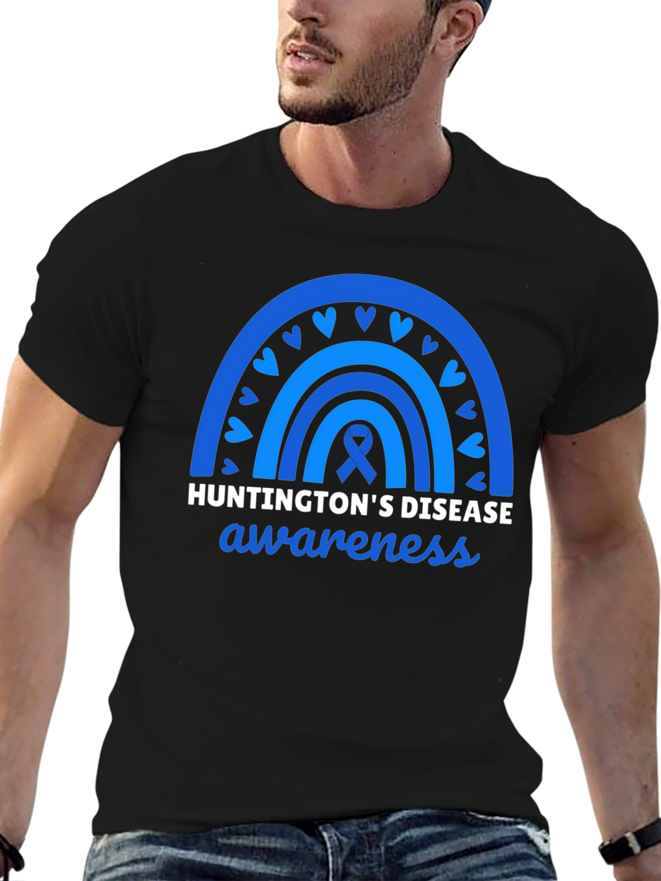 Huntingtons Disease Awareness Tee - Blue Rainbow