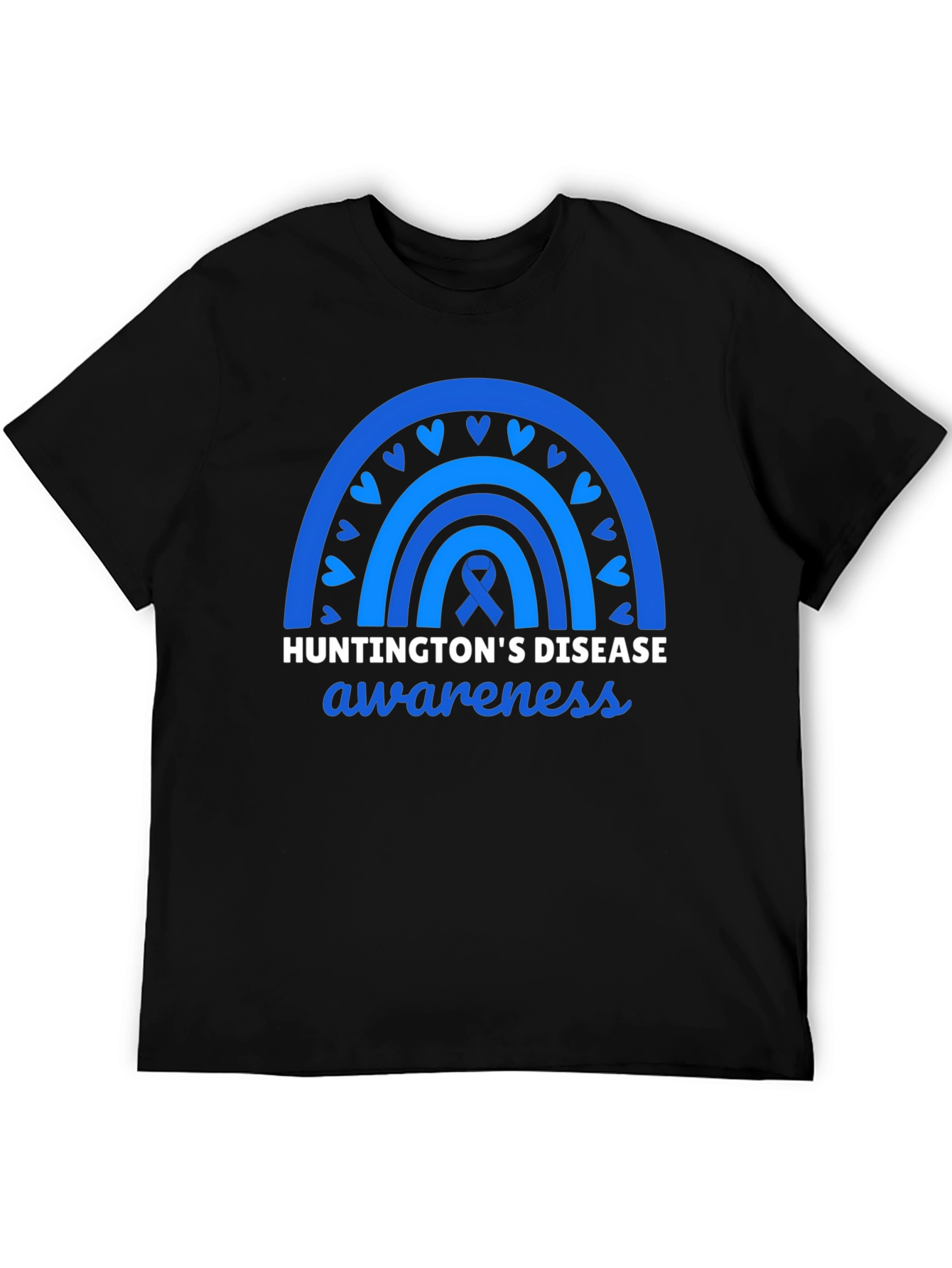 Huntingtons Disease Awareness Tee - Blue Rainbow