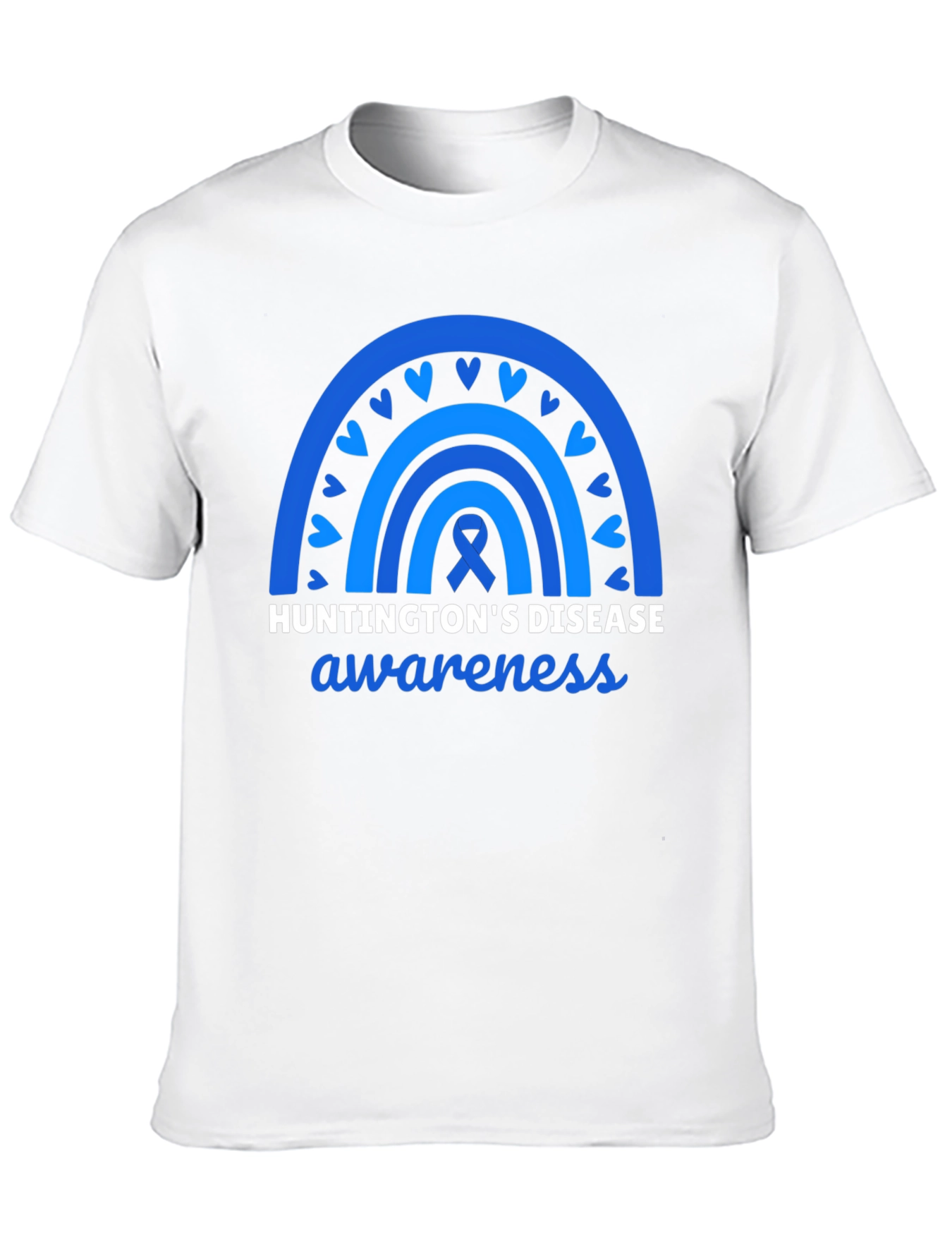 Huntingtons Disease Awareness Tee - Blue Rainbow