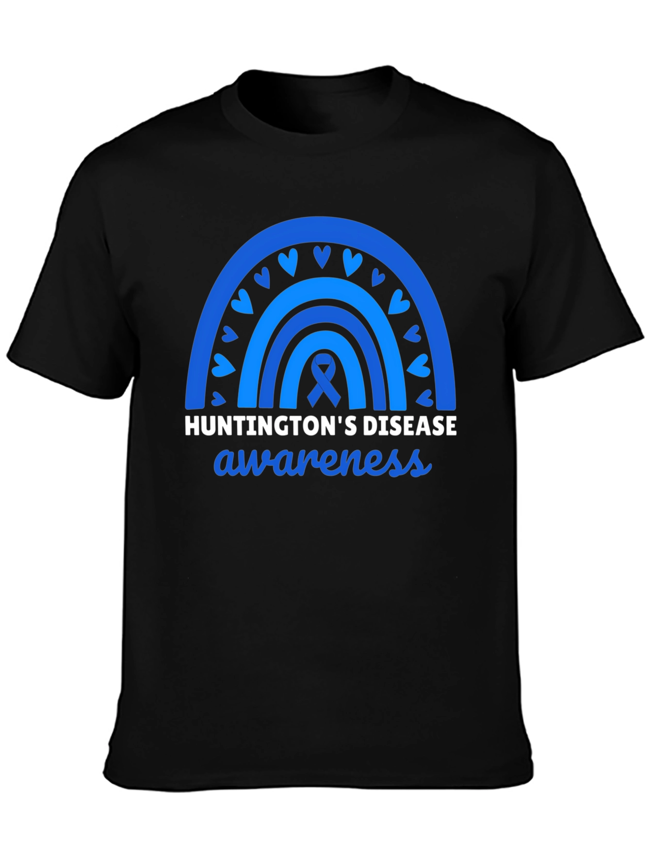 Huntingtons Disease Awareness Tee - Blue Rainbow